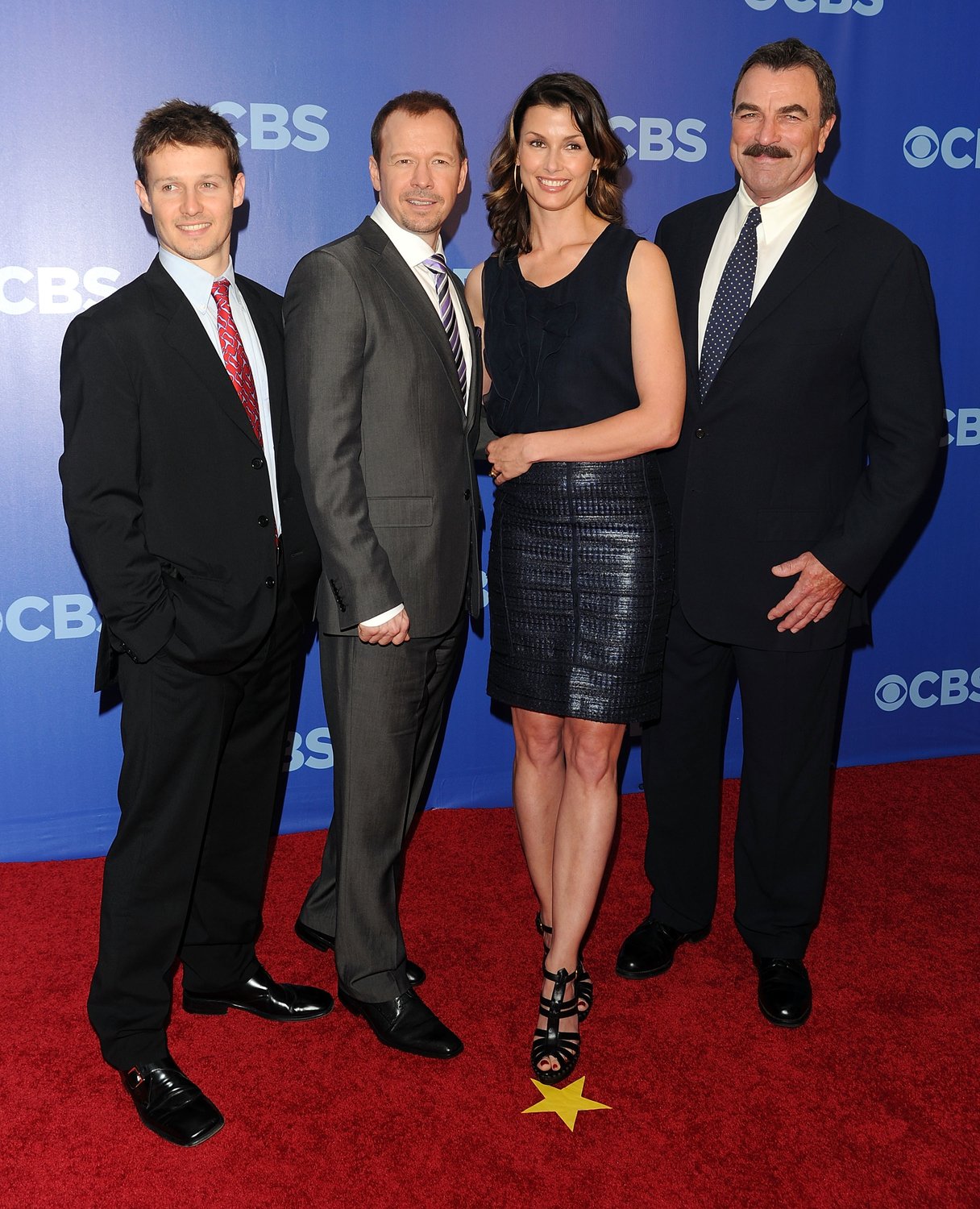 Will Estes, Donnie Wahlberg, Bridget Moynahan and Tom Selleck attend the 2010 CBS UpFront at Damrosch Park, Lincoln Center on May 19, 2010 in New York City | Photo: GettyImages