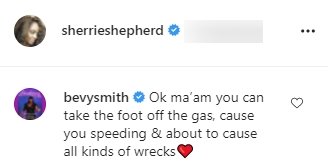 Bevy Smith's comment on Sherri Shepherd's IG photo. | Photo: Instagram/Sherrishepherd