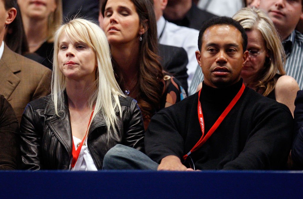 Tiger Woods and wife Elin watch an exhibition match on March 10, 2008 at Madison Square Garden in New York City. | Source: Getty Images
