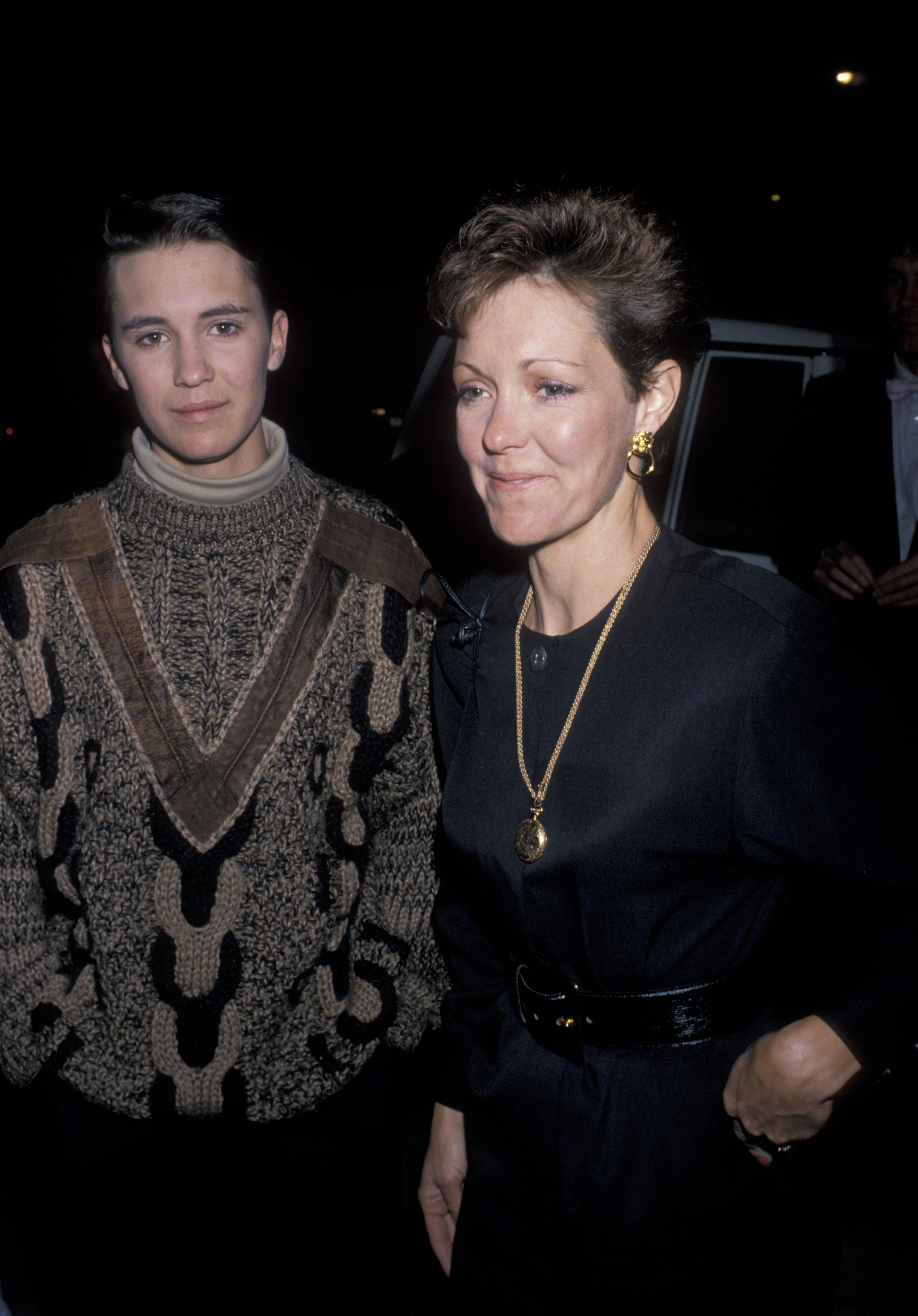Wil Wheaton and his mother Debbie Wheaton at the Virgin Records Party on February 23, 1990, in Los Angeles, California | Source: Getty Images