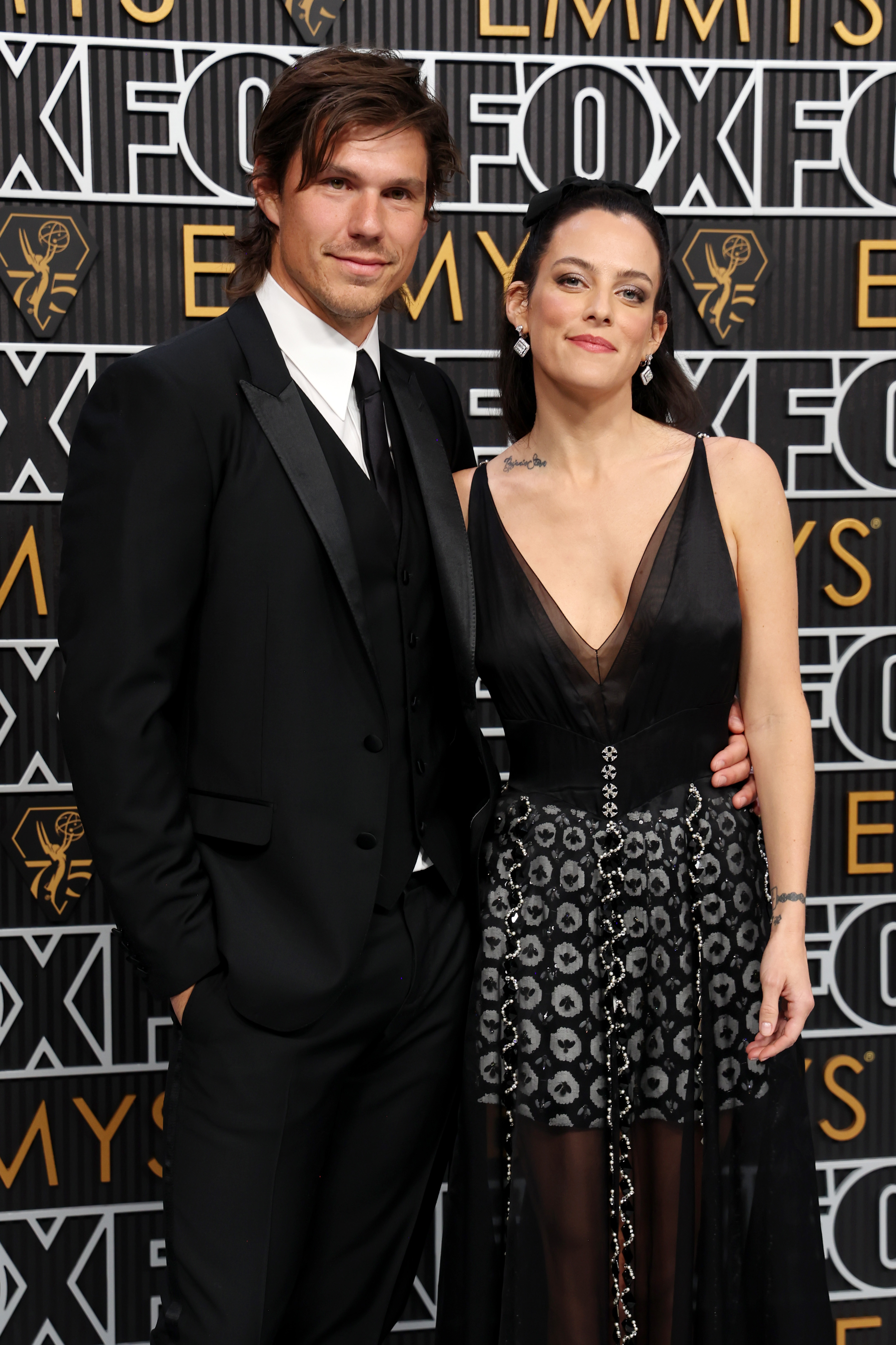 Ben Smith-Petersen and Riley Keough at the 75th Primetime Emmy Awards in Los Angeles, California on January 15, 2024 | Source: Getty Images