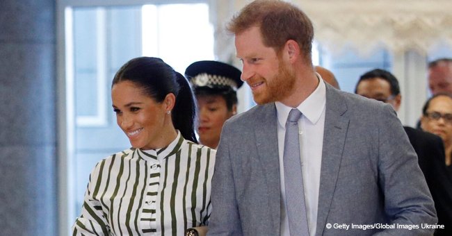 Meghan Markle dazzles in green-and-white striped cotton dress to meet the Tongan prime minister 