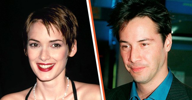 Winona Ryder posing in an image (left) and Keanu Reeves at the Australian premiere of "The Matrix" in Sydney, Australia in April 1999 (right) | Photo: The LIFE Picture Collection & Patrick Riviere/Getty Images