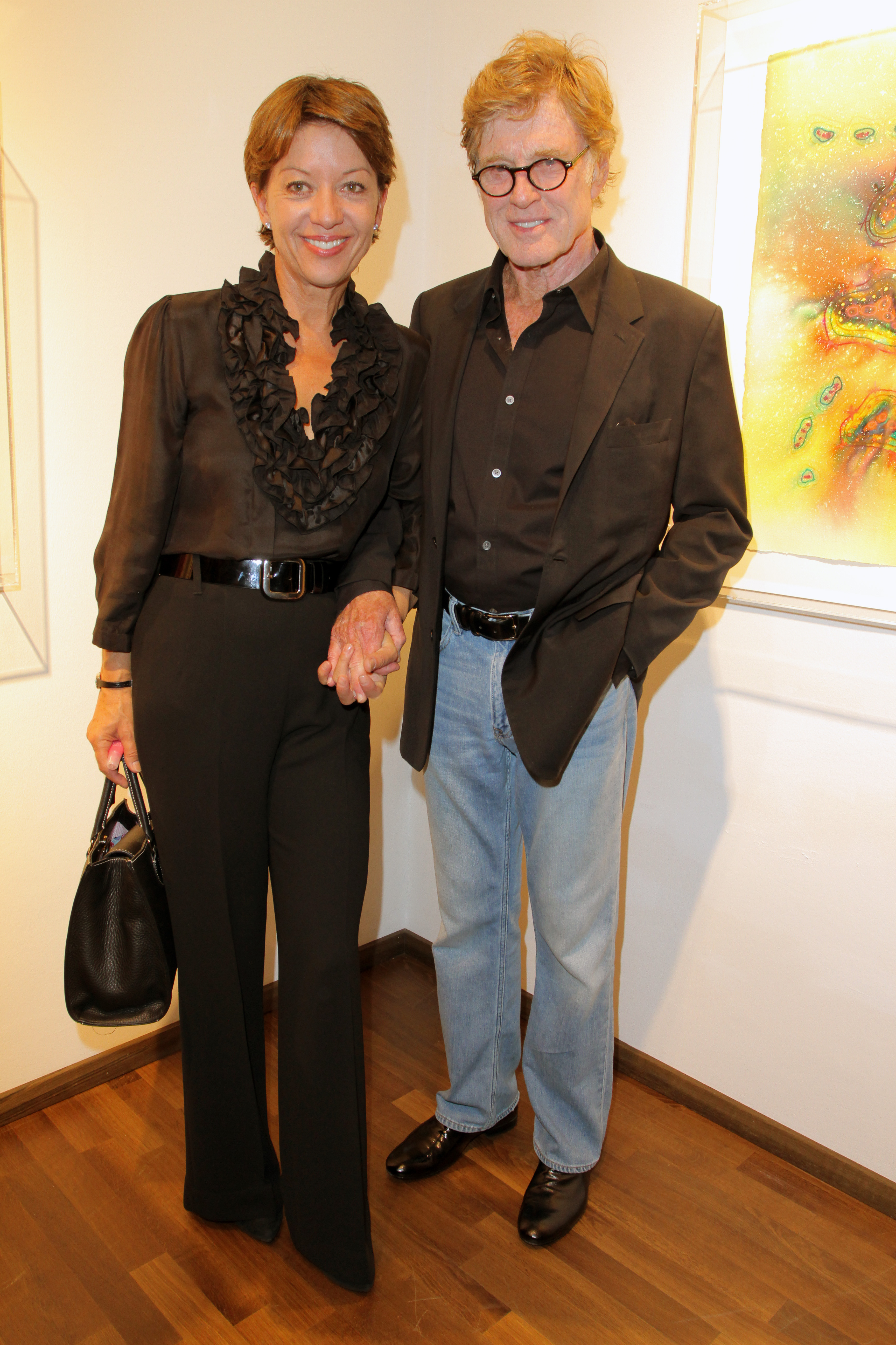 Sibylle Szaggars Redford and Robert Redford at the vernissgae of the picture exhibition "The Shape Of Color" in Berlin, Germany on October 20, 2012 | Source: Getty Images