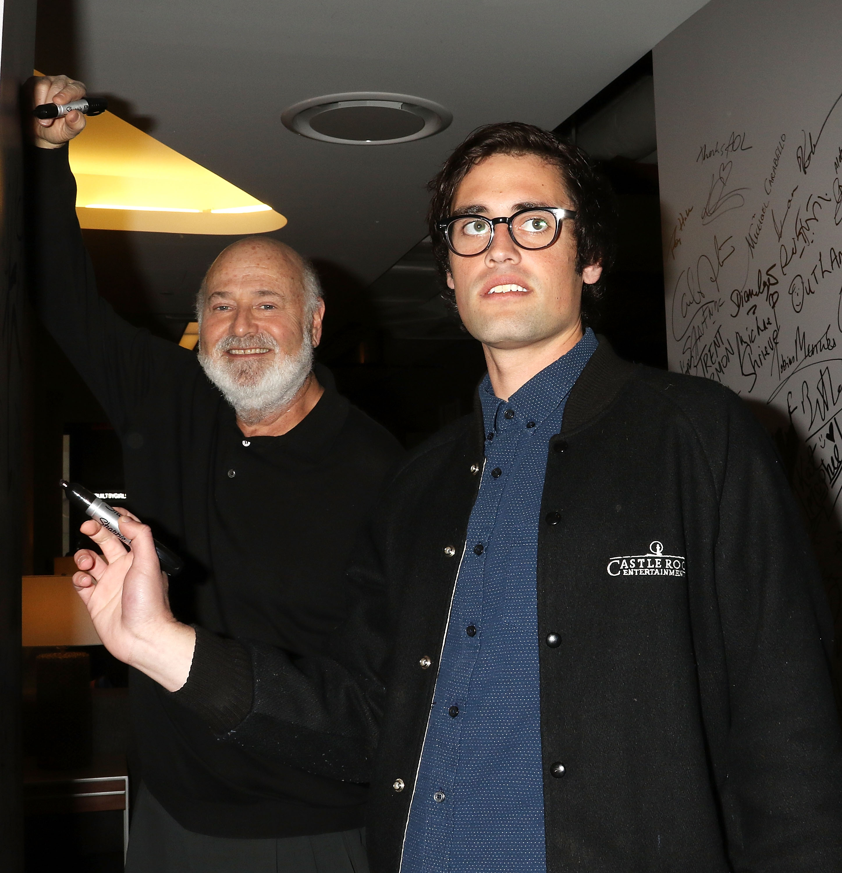 Rob Reiner and his son Nick Reiner attend AOL Build Presents: "Being Charlie" at AOL Studios In New York on May 4, 2016