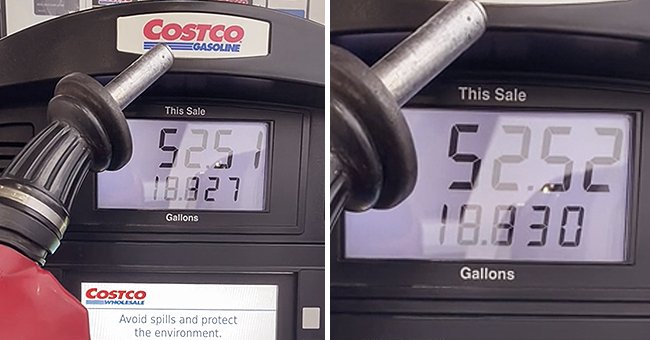 A fuel reading on a Costco gas station tank | Photo: Reddit/r/Wellthatsucks 