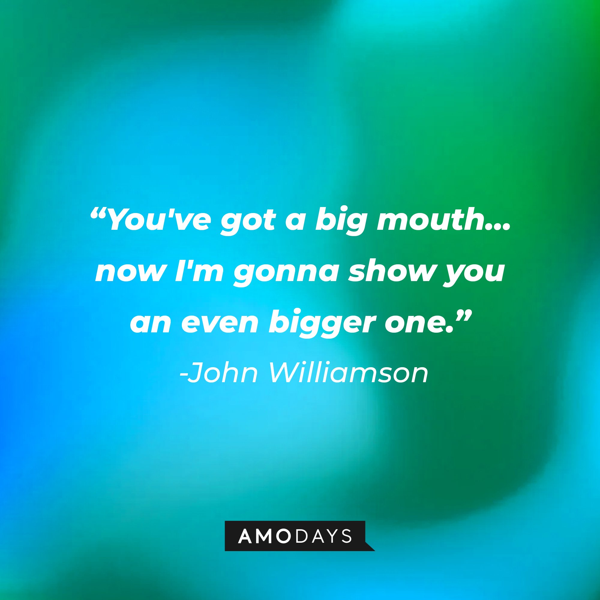   John Williamson’s quote: "You've got a big mouth… now I'm gonna show you an even bigger one." | Image: AmoDays