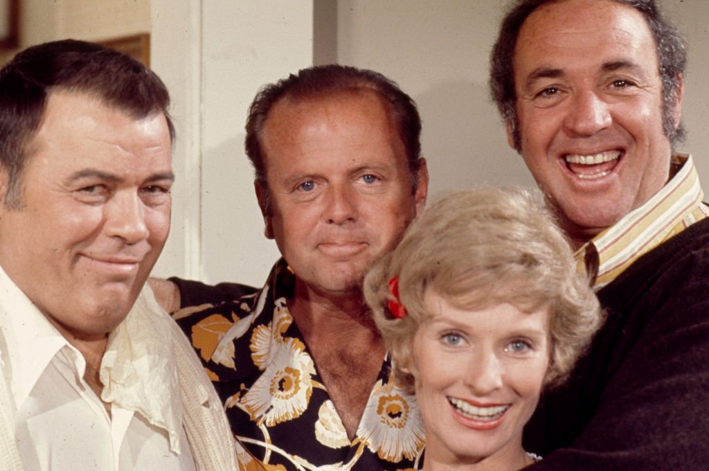 Frank Sutton, Dick Van Patten, Cloris Leachman, Jerry Paris appearing on the ABC tv movie "Ernie, Madge and Artie." | Photo: Getty Images