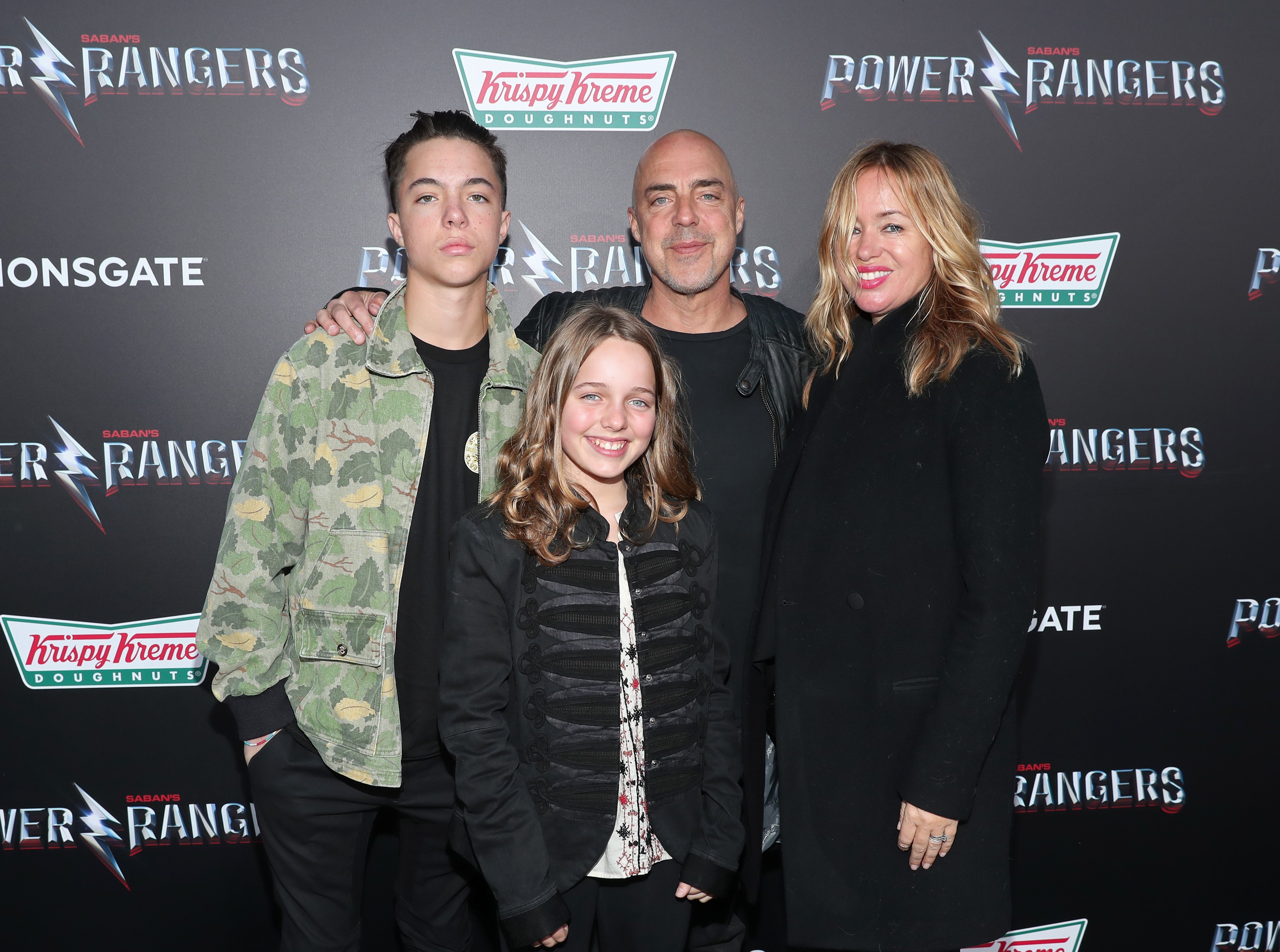(L-R) Quinn Welliver, Cora McBride, Titus Welliver and Jose Stemkens at The LA Premiere of Saban's Power Rangers presented by Lionsgate at Fox Bruin Theatre on March 22, 2017, in Los Angeles, California. | Source: Getty Images 