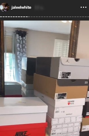 A photo showing boxes of shoes Samaya got as birthday presents from her dad. | Photo: Instagram/Jaleelwhite