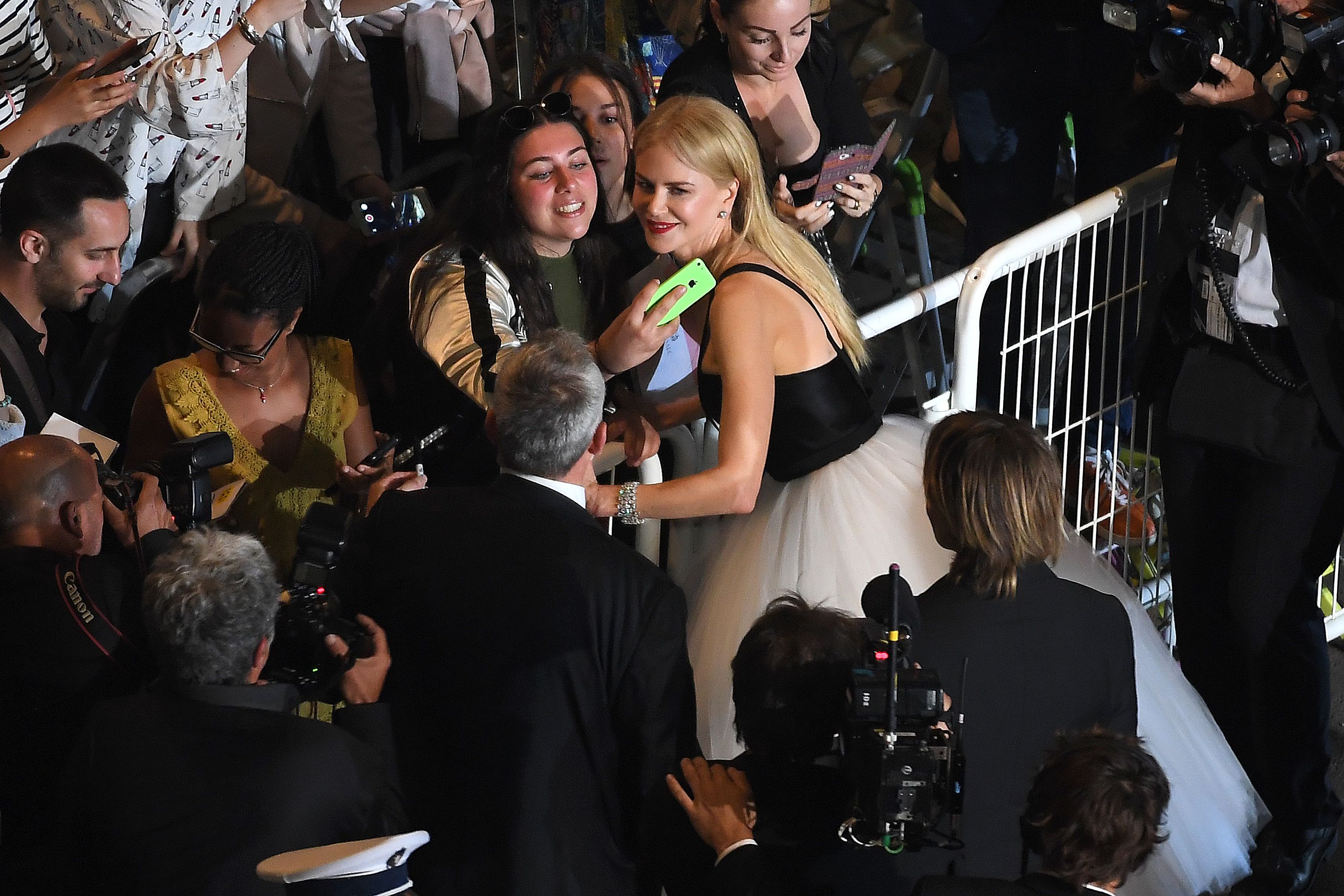 Nicole Kidman taking selfies with fans at the Cannes Film Festival in 2017 | Source: Getty Images