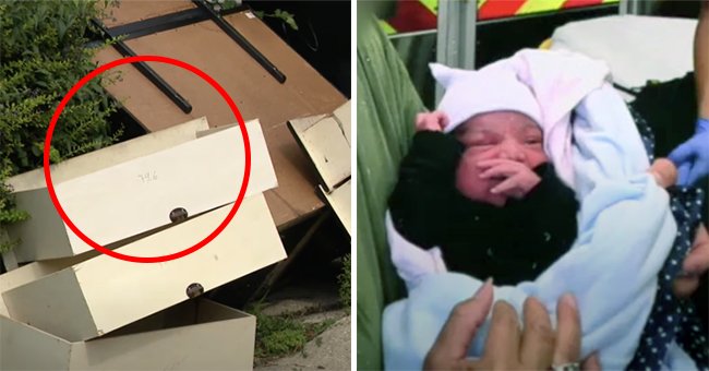 The dresser in Northwest Side alley in Chicago wher the baby was found | Photo:  youtube.com/WGN News