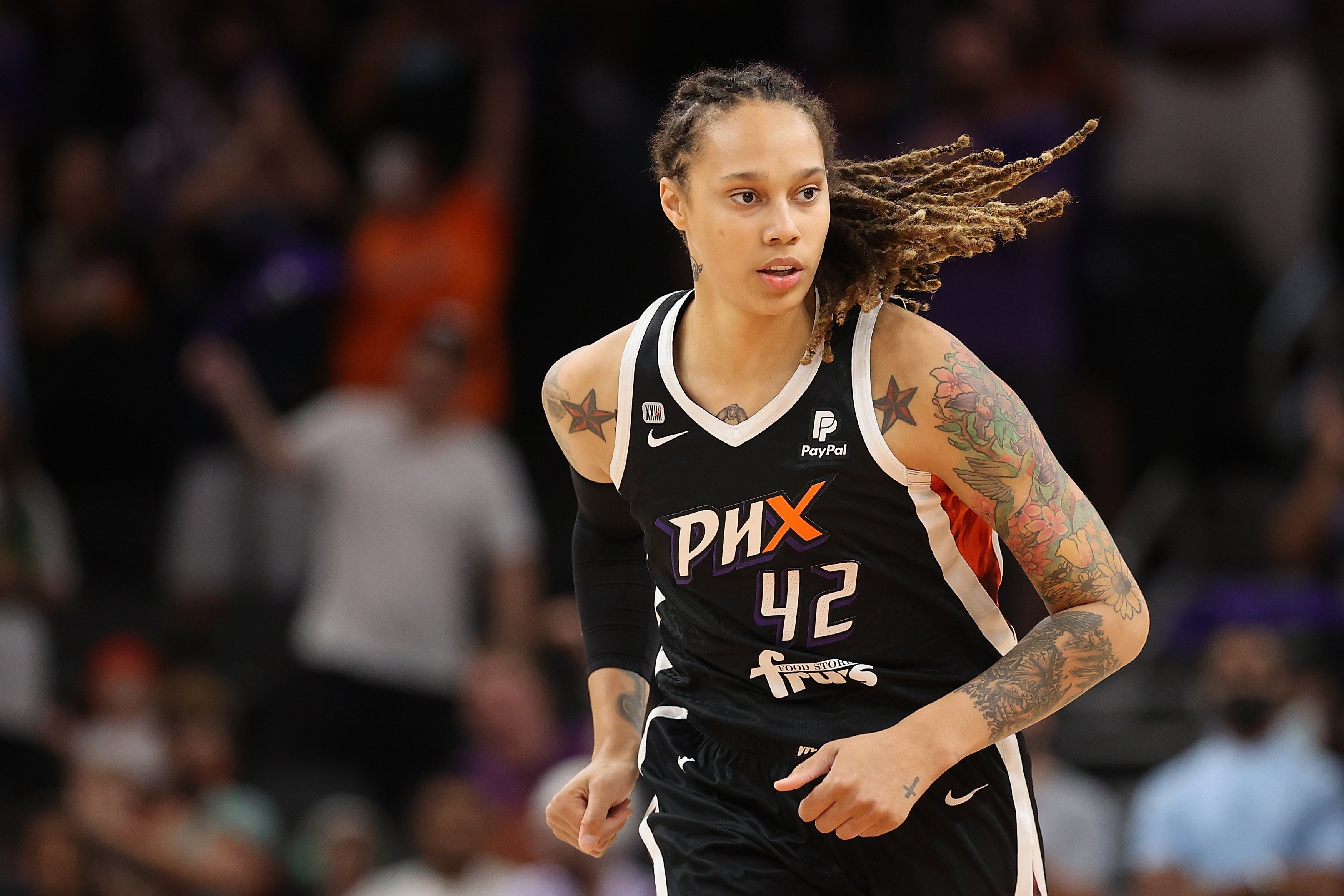 Brittney Griner at the 2021 WNBA semifinals on October 6, 2021, in Phoenix | Source: Getty Images