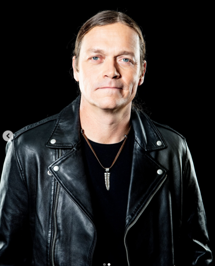 Brad Arnold in a black leather jacket, from a post dated February 7, 2026. | Source: Instagram/3doorsdown