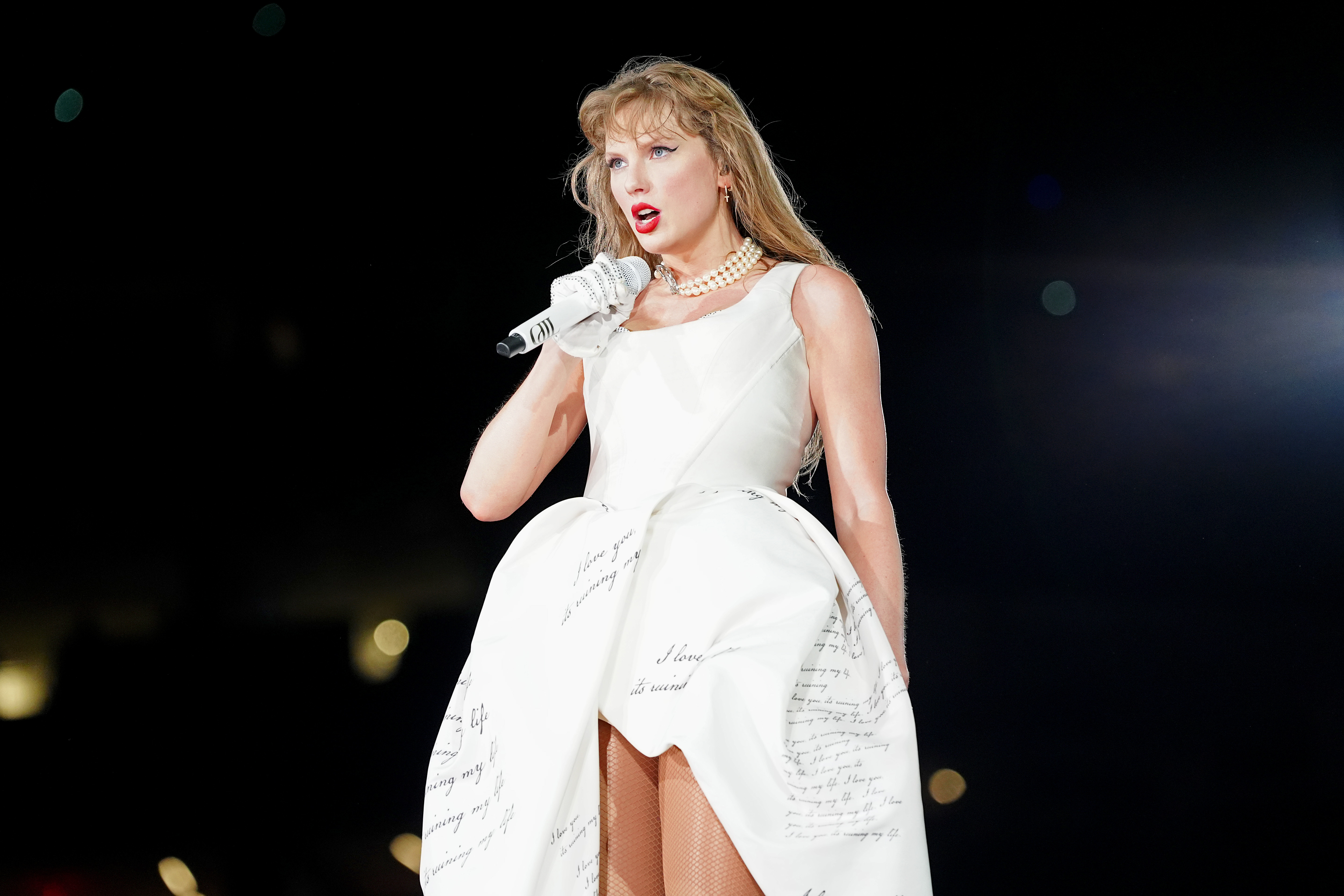 Taylor Swift performs during the Eras Tour in New Orleans on October 25, 2024 | Source: Getty Images