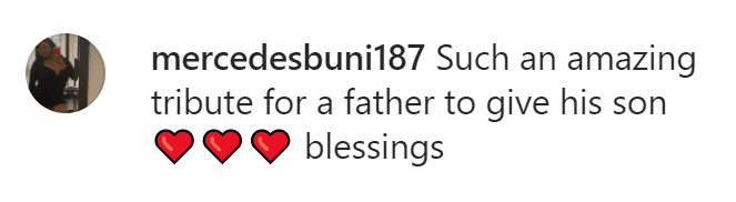 A fan's comment praising Otunga's video | Photo: Instagram/davidotunga