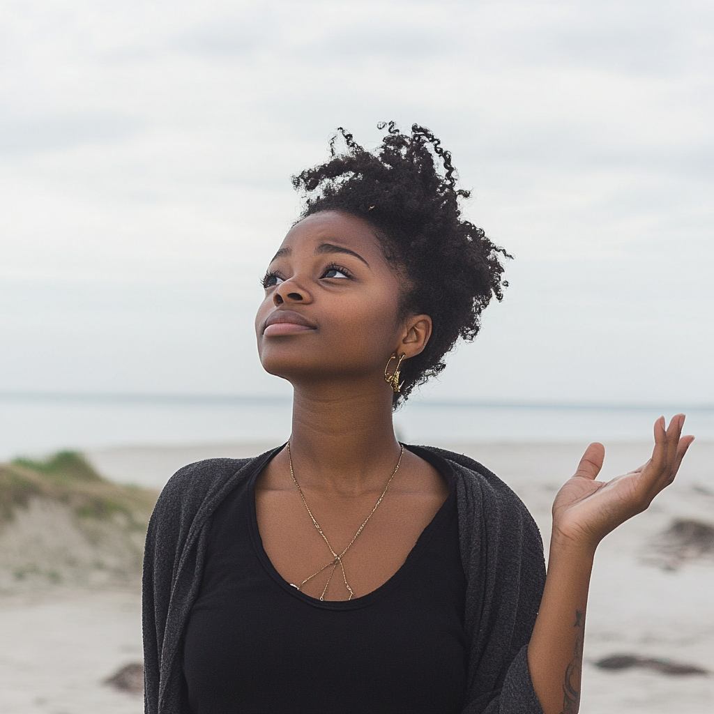 A woman shrugging | Source: Midjourney