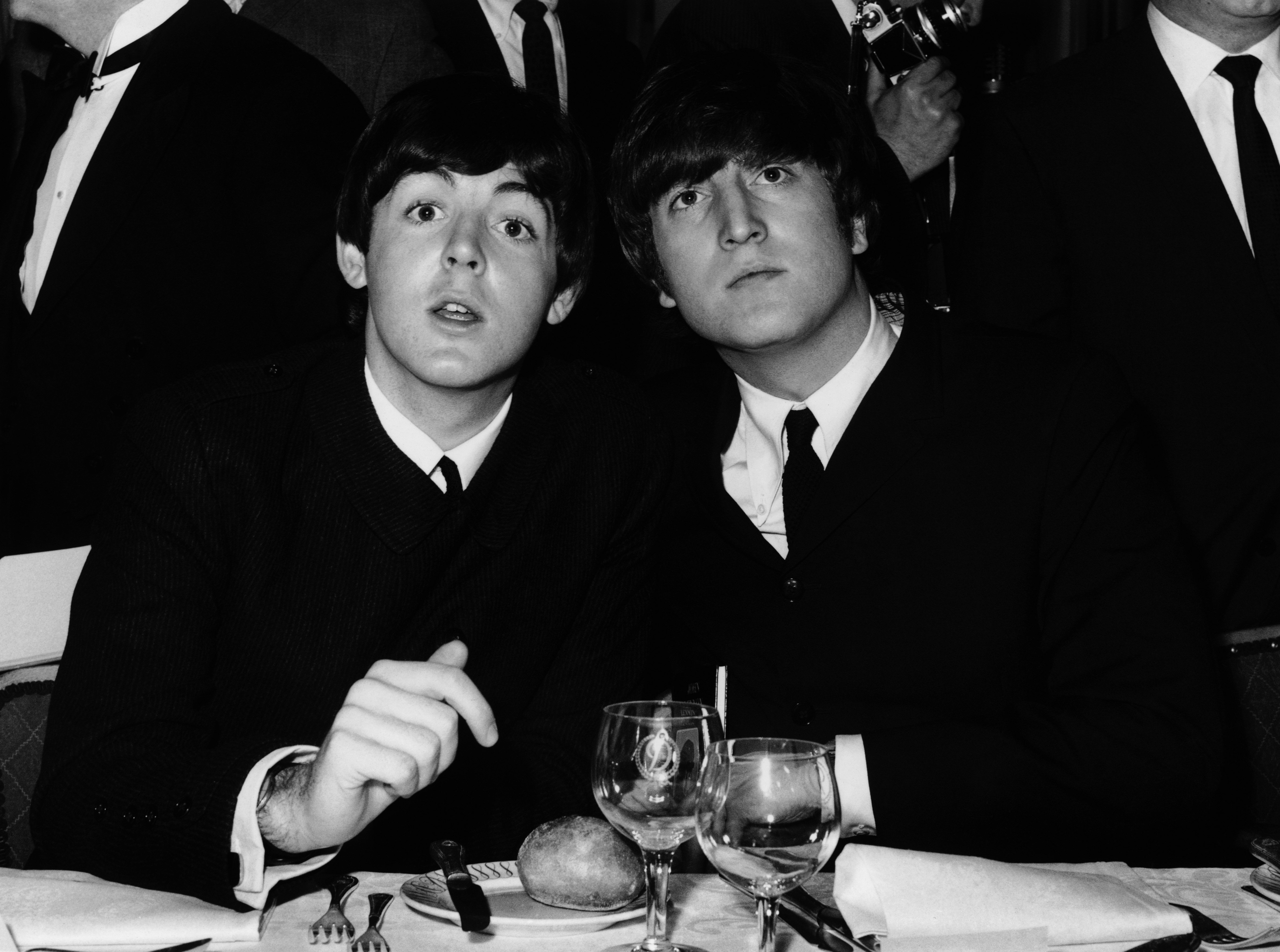John Lennon and Paul McCartney during 1963. | Source: Getty Images
