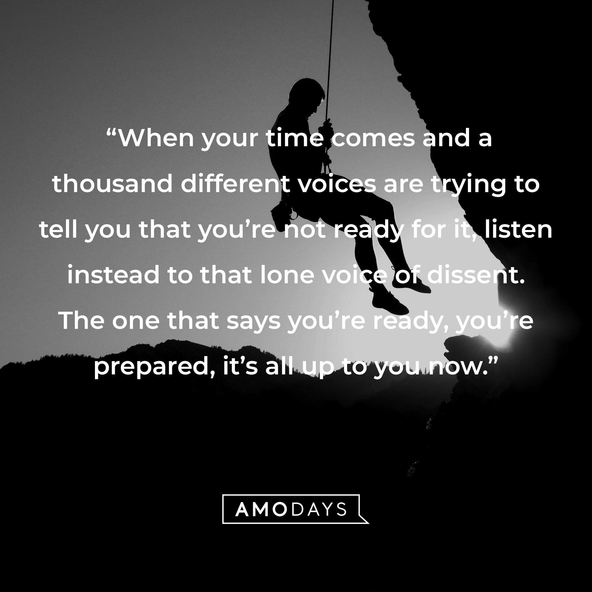 Nike’s quote: “When your time comes and a thousand different voices are trying to tell you that you’re not ready for it, listen instead to that lone voice of dissent.  The one that says you’re ready, you’re prepared, it’s all up to you now.” | Source: AmoDays