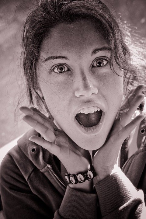 Teenager with shocked expression. Image credit: Pixabay