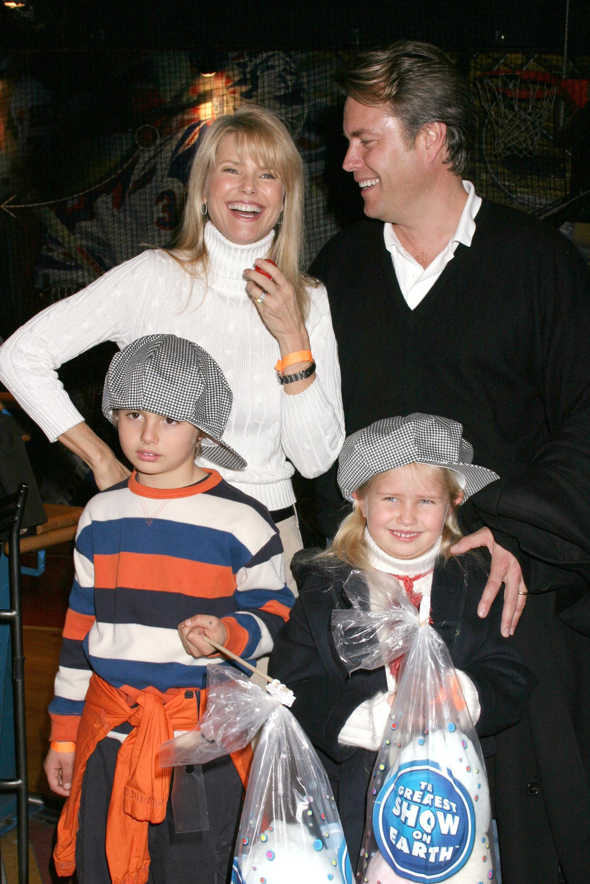 Christie Brinkley, Peter Cook, Sailor, and Jack at the Ringling Bros. and Barnum & Bailey's Circus Grand Opening on March 20, 2004. | Source: Getty Images