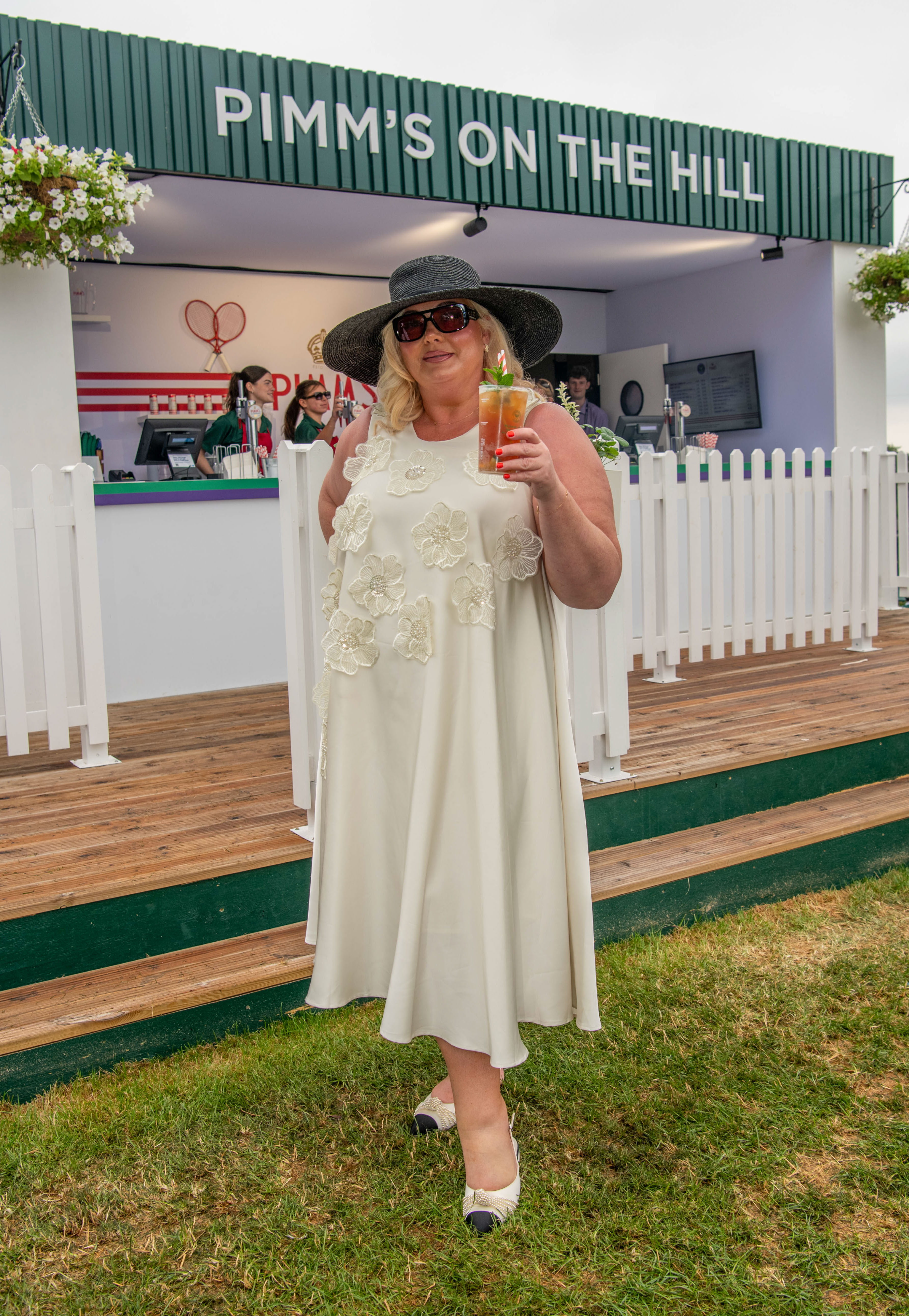 Gemma Collins with Pimm's, an Official Partner of Wimbledon, at All England Lawn Tennis and Croquet Club on 2 July 2025 in London, England. | Source: Getty Images