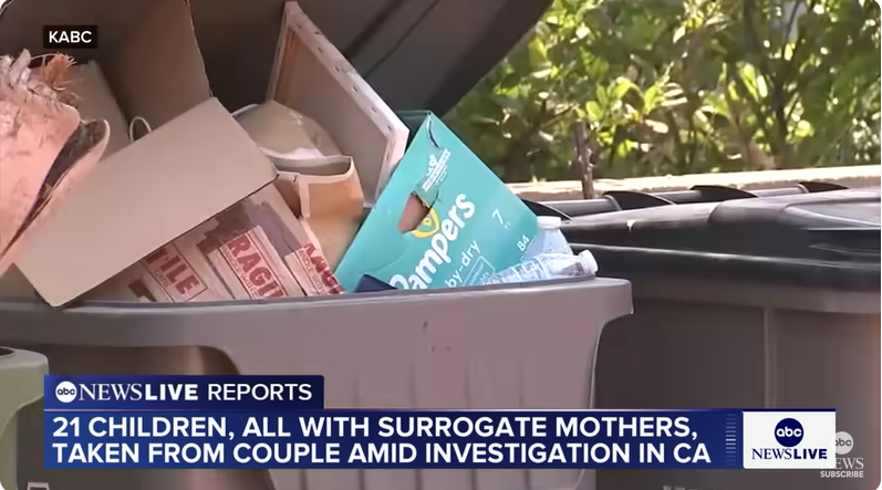 The garbage outside Silvia Zhang and Guojun Xuan's home, from a post dated July 17, 2025 | Source: Youtube/@ABCNews