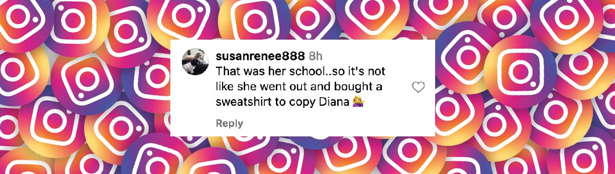 A netizen comments on Meghan Markle wearing a sweatshirt similar to the late Princess Diana’s, posted on February 25, 2025 | Source: Instagram/extratv