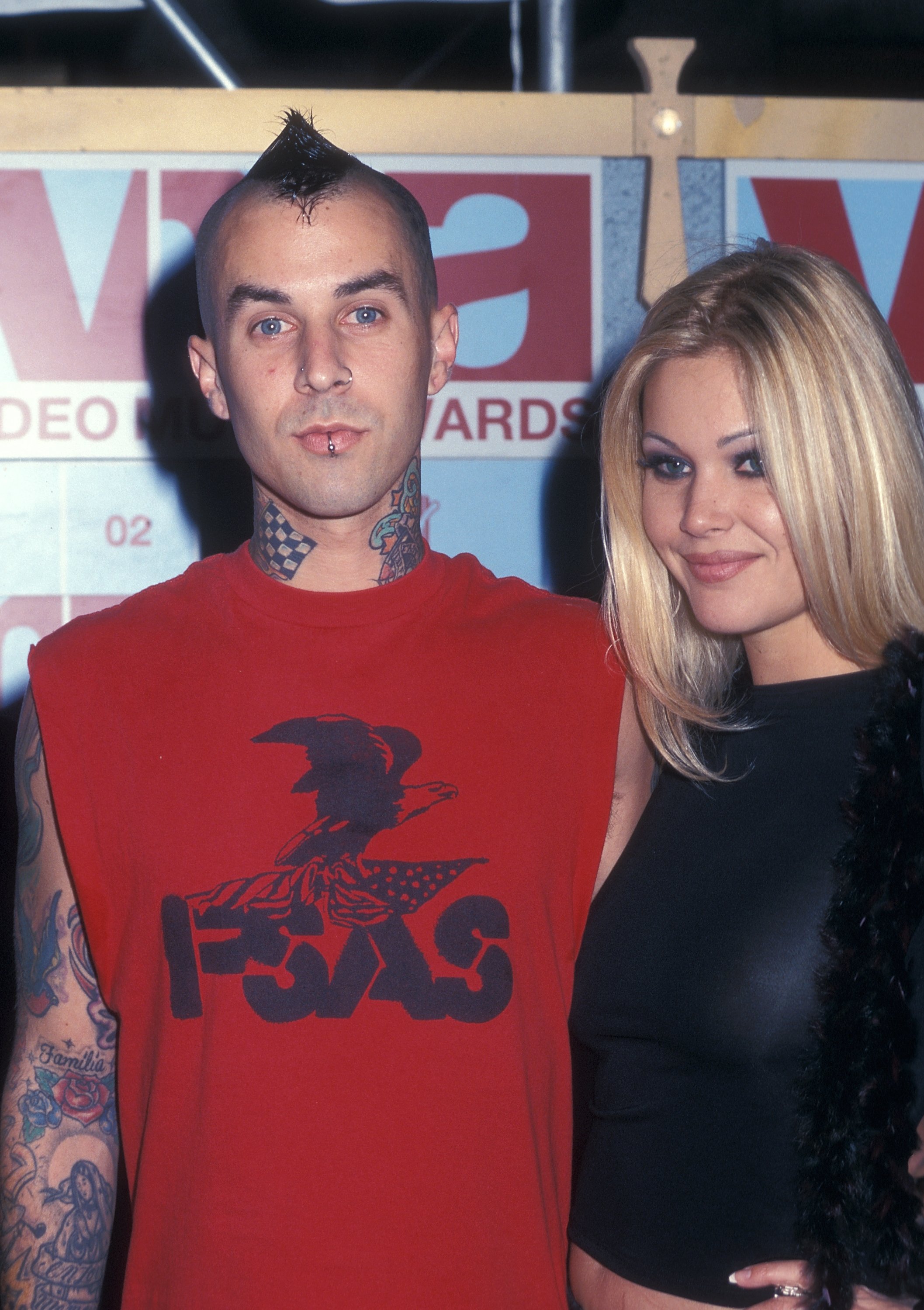 Travis Barker and actress and Shanna Moakler at the 19th Annual MTV Video Music Awards at Radio City Music Hall in New York City in 2002. | Source: Getty Images