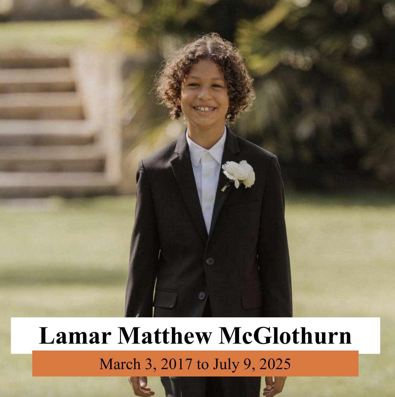 A formal portrait of Lamar McGlothurn in a suit with a boutonnière, taken outdoors  | Source: State of California
