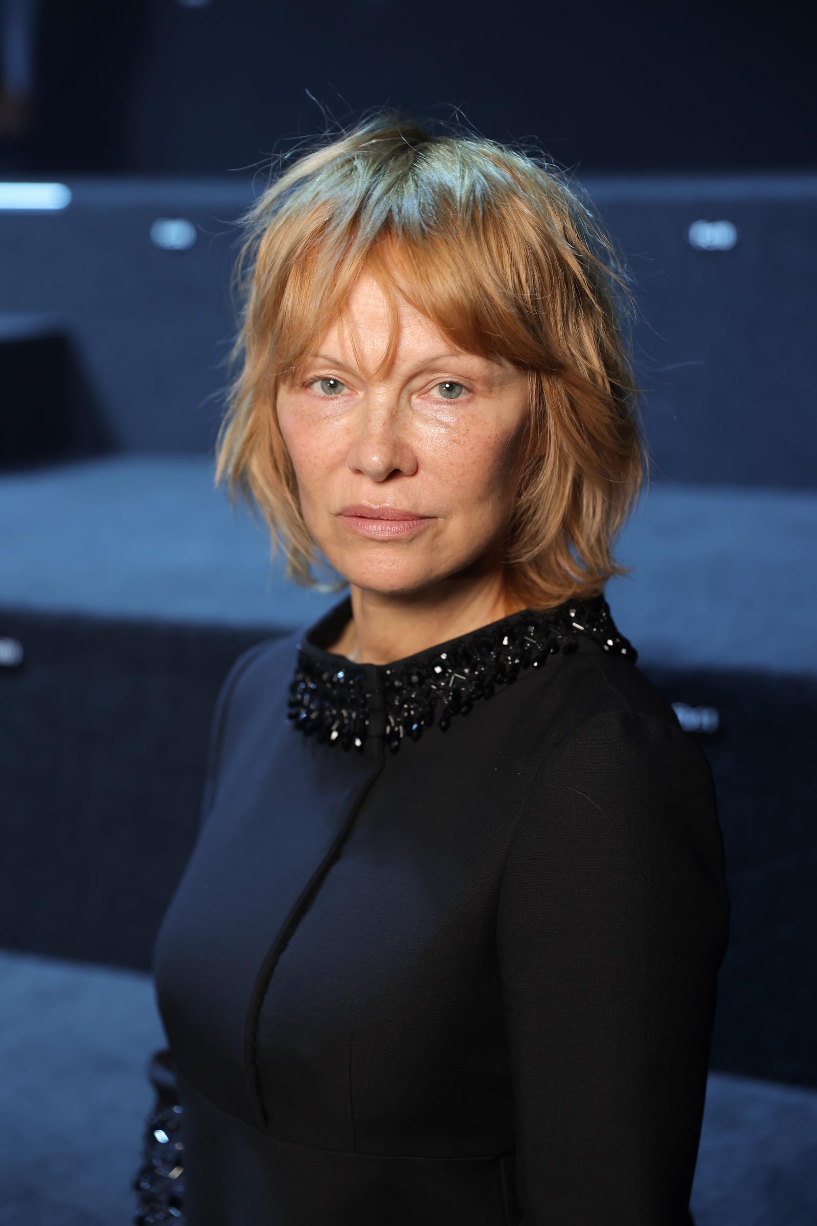 Pamela Anderson attends Valentino show as part of Paris Fashion Week on October 5, 2025 in France | Source: Getty Images