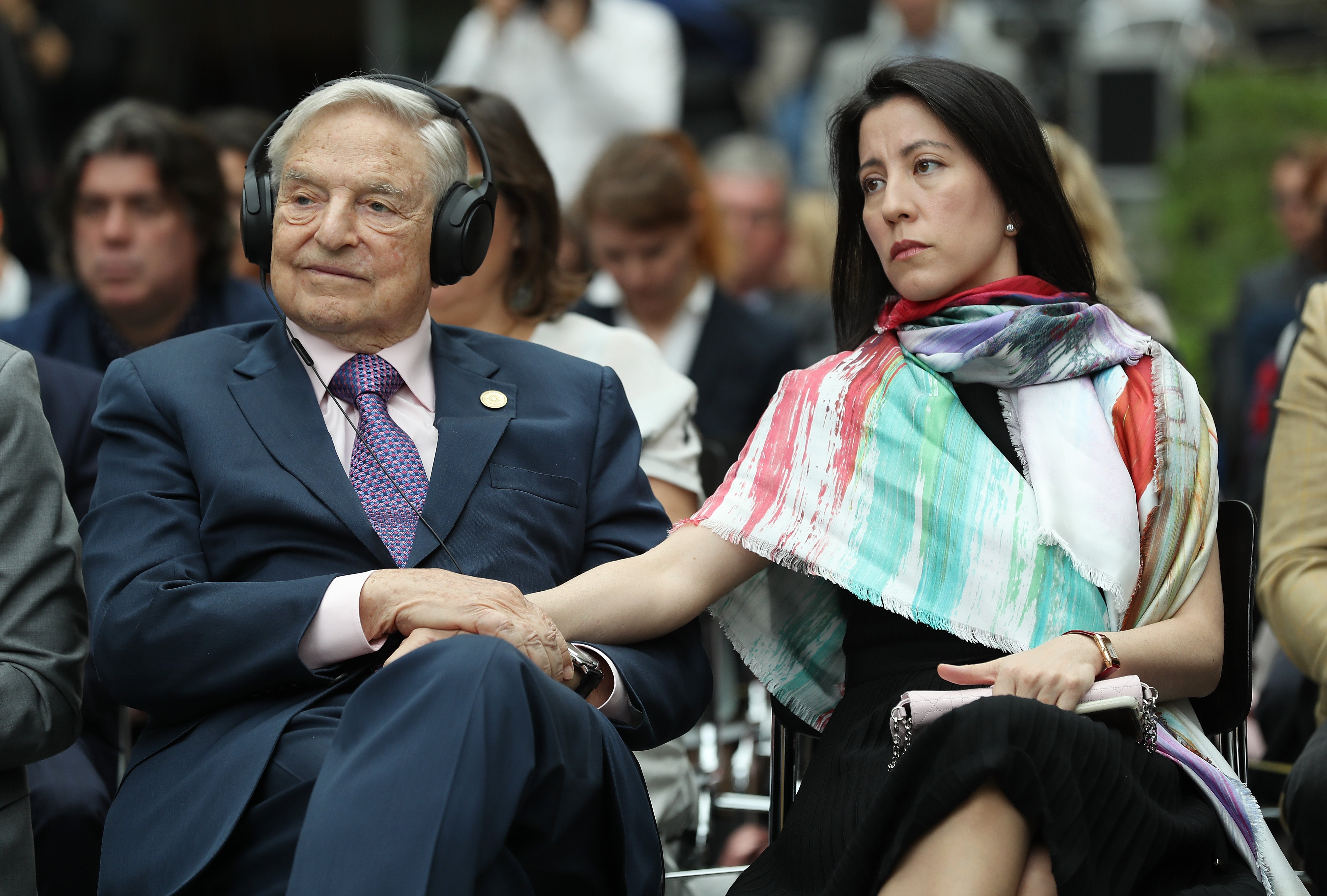 George Soros and Tamiko Bolton at the official opening of the European Roma Institute for Arts and Culture (ERIAC) on June 8, 2017, in Berlin, Germany. | Source: Getty Images
