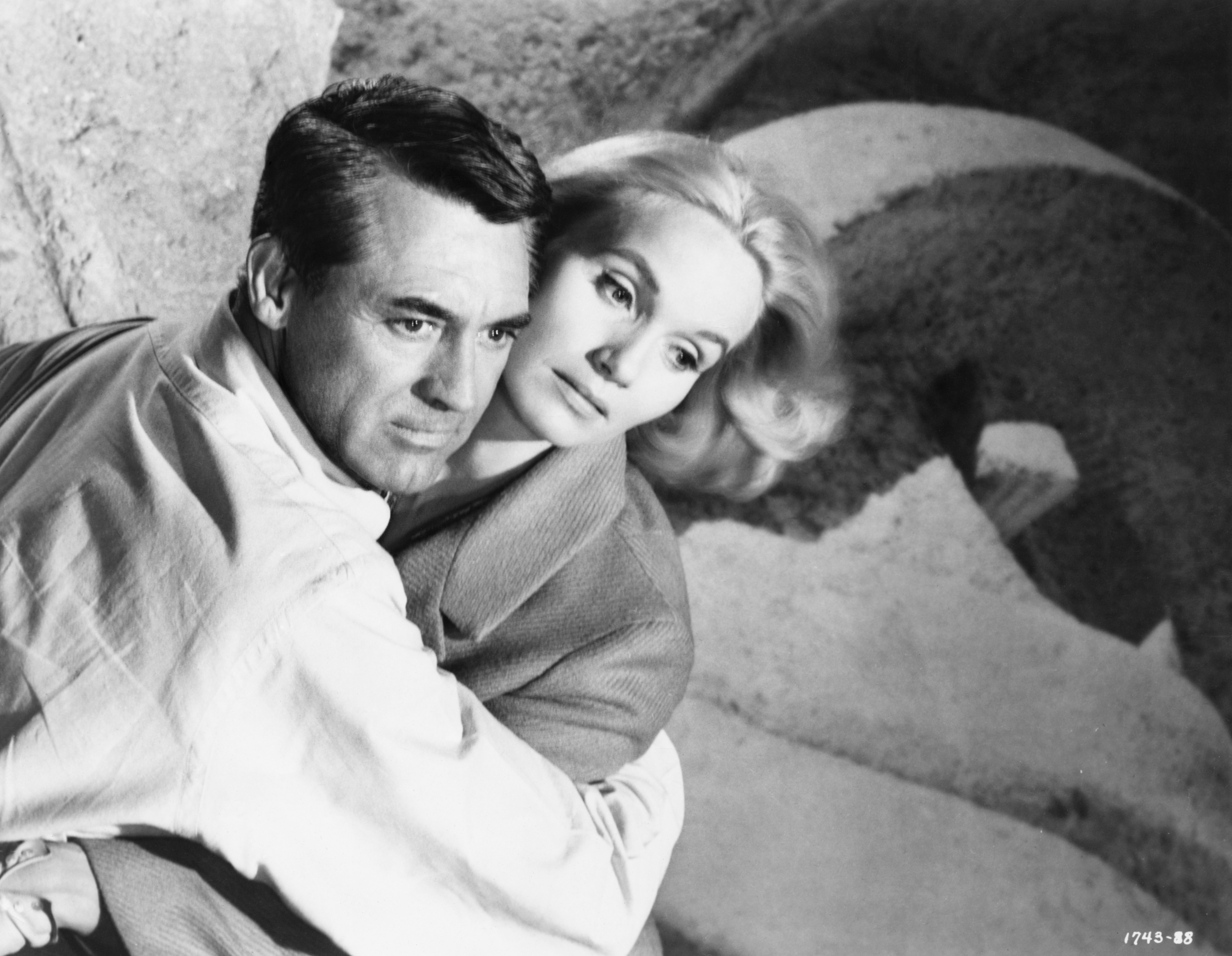 Cary Grant and Eva Marie Saint in a scene from "North by Northwest" in 1959 | Source: Getty Images