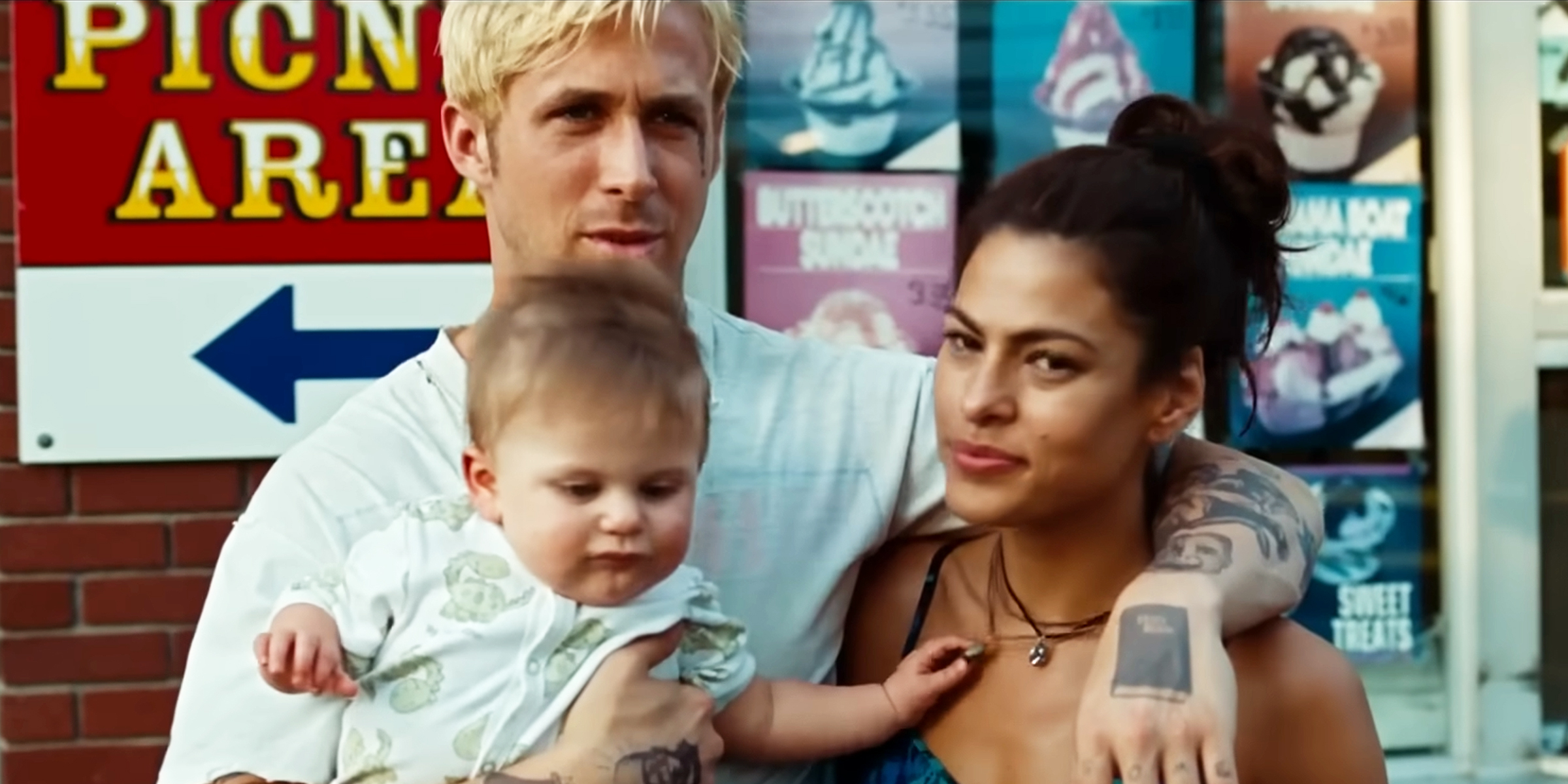 Ryan Gosling and Eva Mendes with a baby | Source: Sidney Kimmel Entertainment