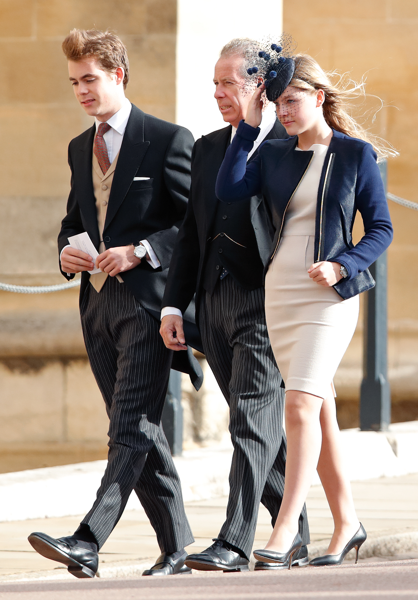 Charles Armstrong-Jones, David Armstrong-Jones and Margarita Armstrong-Jones attend the wedding of Princess Eugenie and Jack Brooksbank at St George's Chapel on October 12, 2018 in Windsor, England. | Source: Getty Images