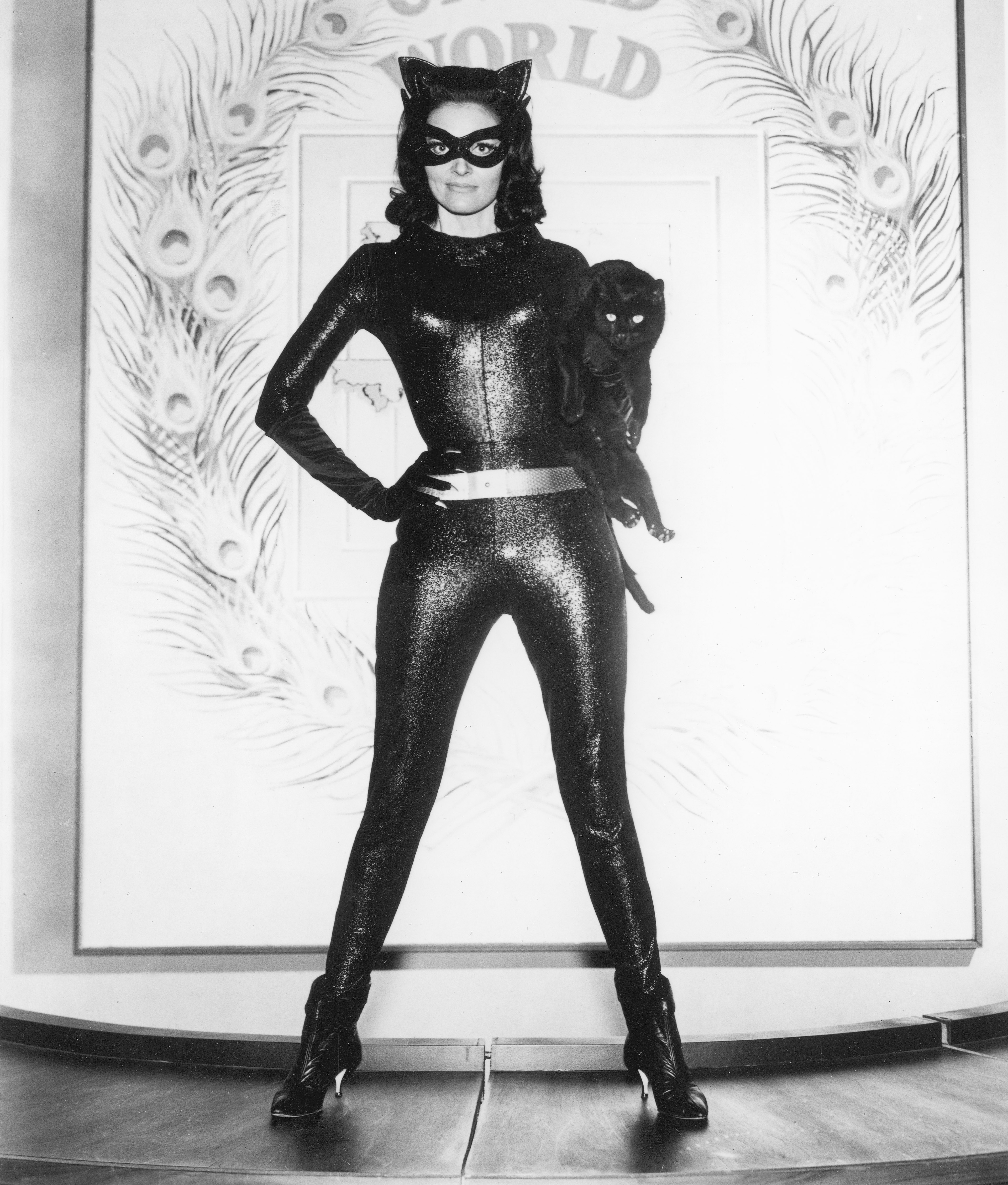 Promotional portrait of American actor Lee Meriwether in costume as Catwoman for the original film version of 'Batman,' directed by Leslie Martinson, circa 1966. | Source: Getty Images