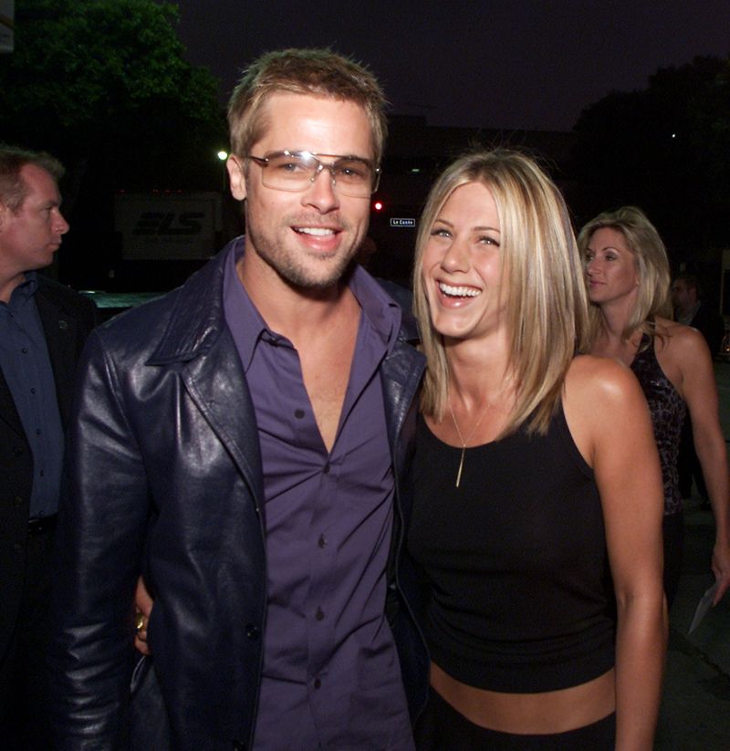 Brad Pitt and Jennifer Aniston during the premiere of 