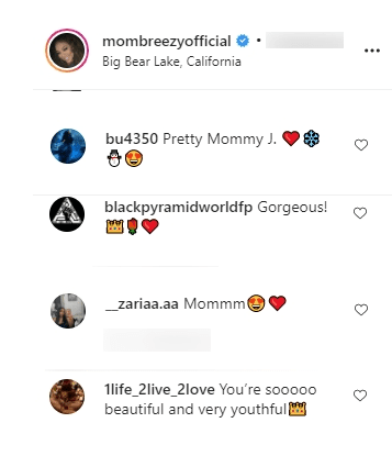 Screenshot showing comments on Joyce Hawkins' IG post | Source: Instagram/mombreezyofficial