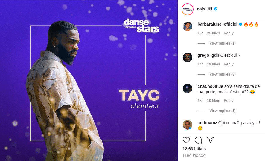 Capture d'écran Instagram Danse avec les stars. | dals_tf1