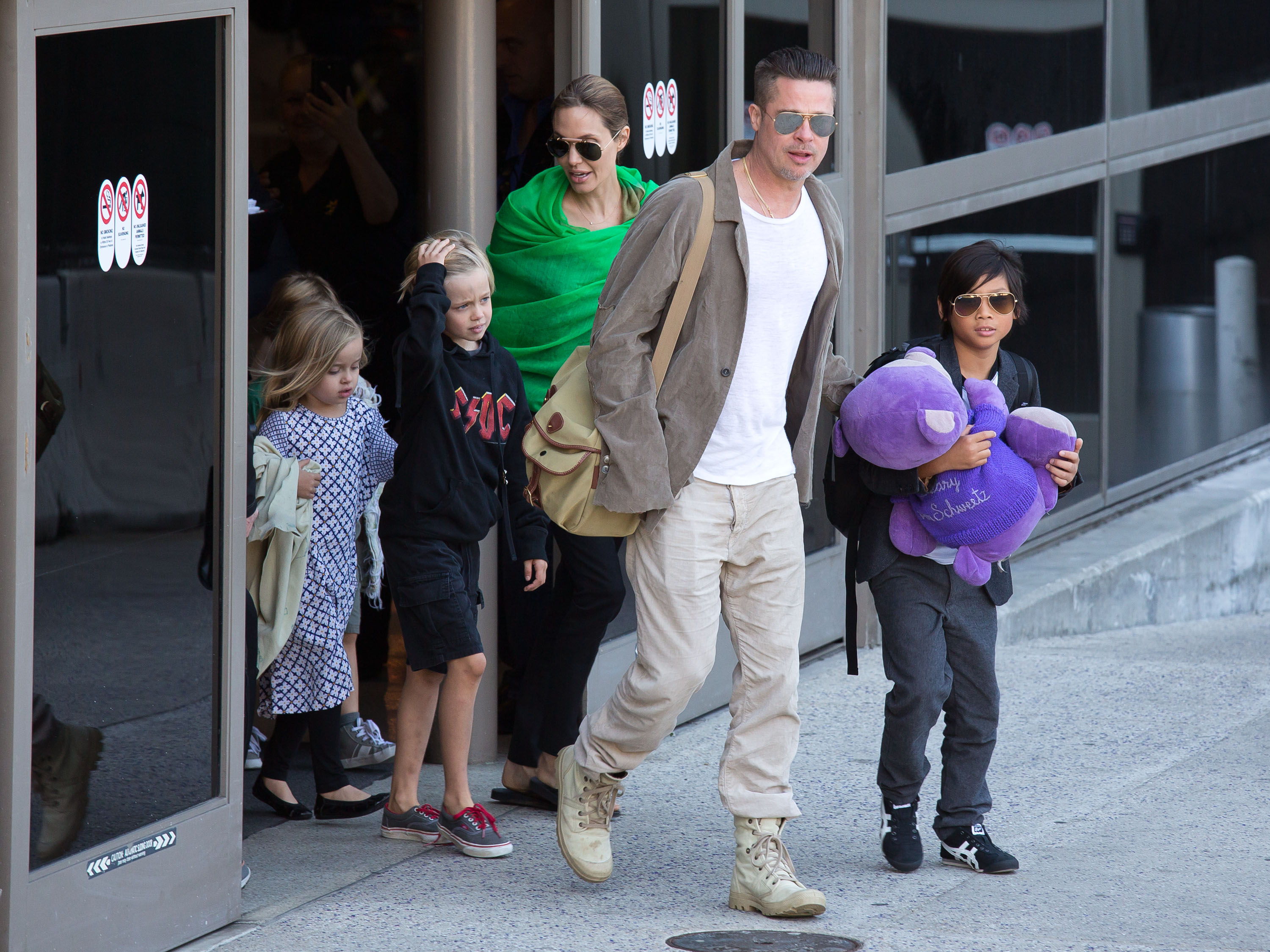 Angelina Jolie and Brad Pitt are pictured with some of their children before their 2016 split. Years later, Jolie said she is embracing a new chapter of life after focusing on healing, motherhood, and her family following their lengthy divorce. | Source: Getty Images