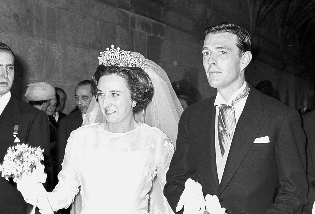 La Infanta Pilar, hermana del rey Juan Carlos de Borbón, el día de su boda con Luis Gómez Acebo, 1967, Estoril, Portugal. | Foto: Getty Images