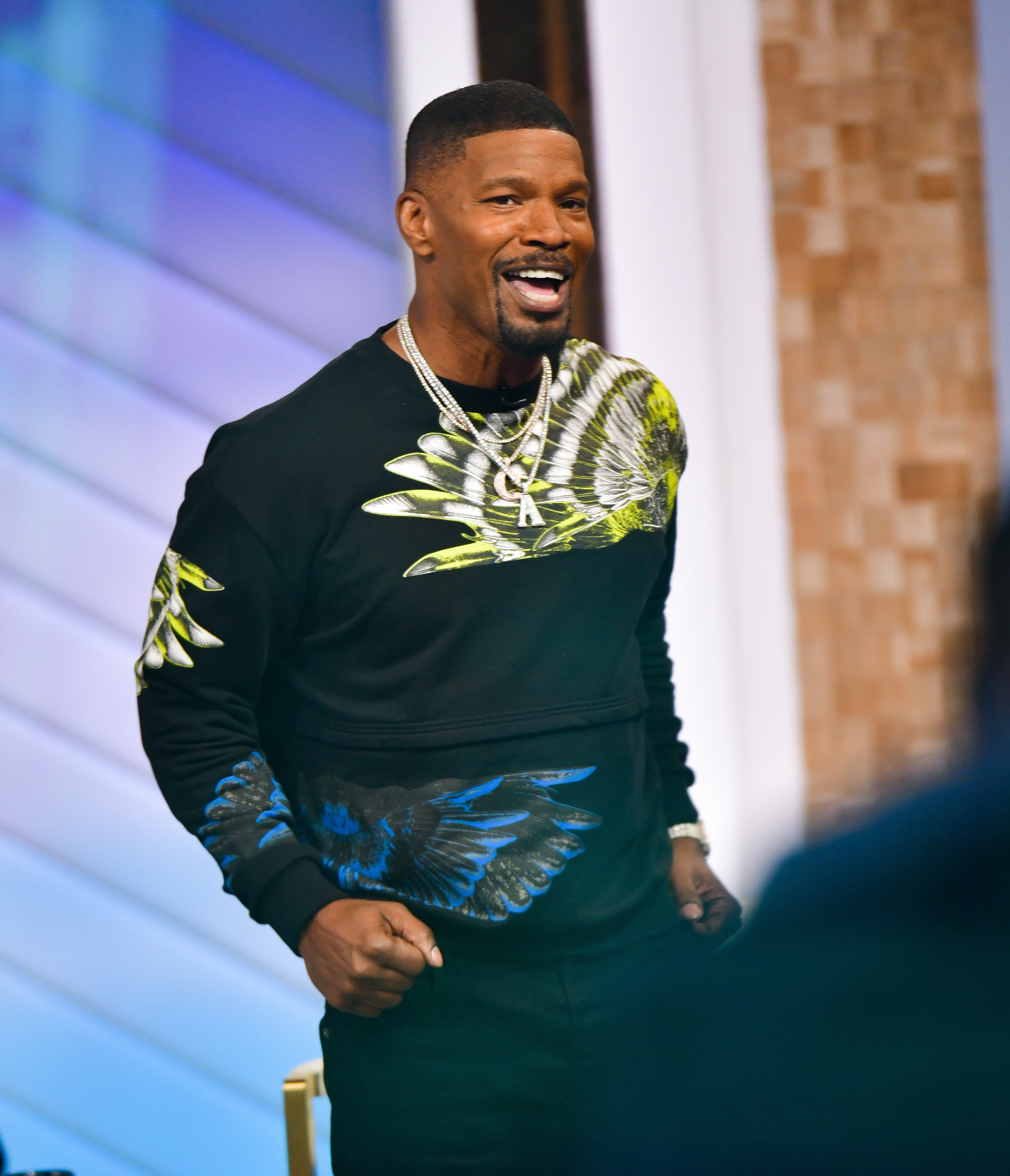 Jamie Foxx visits ABC's "Good Morning America" in Times Square on October 18, 2021 in New York City. | Source: Getty Images