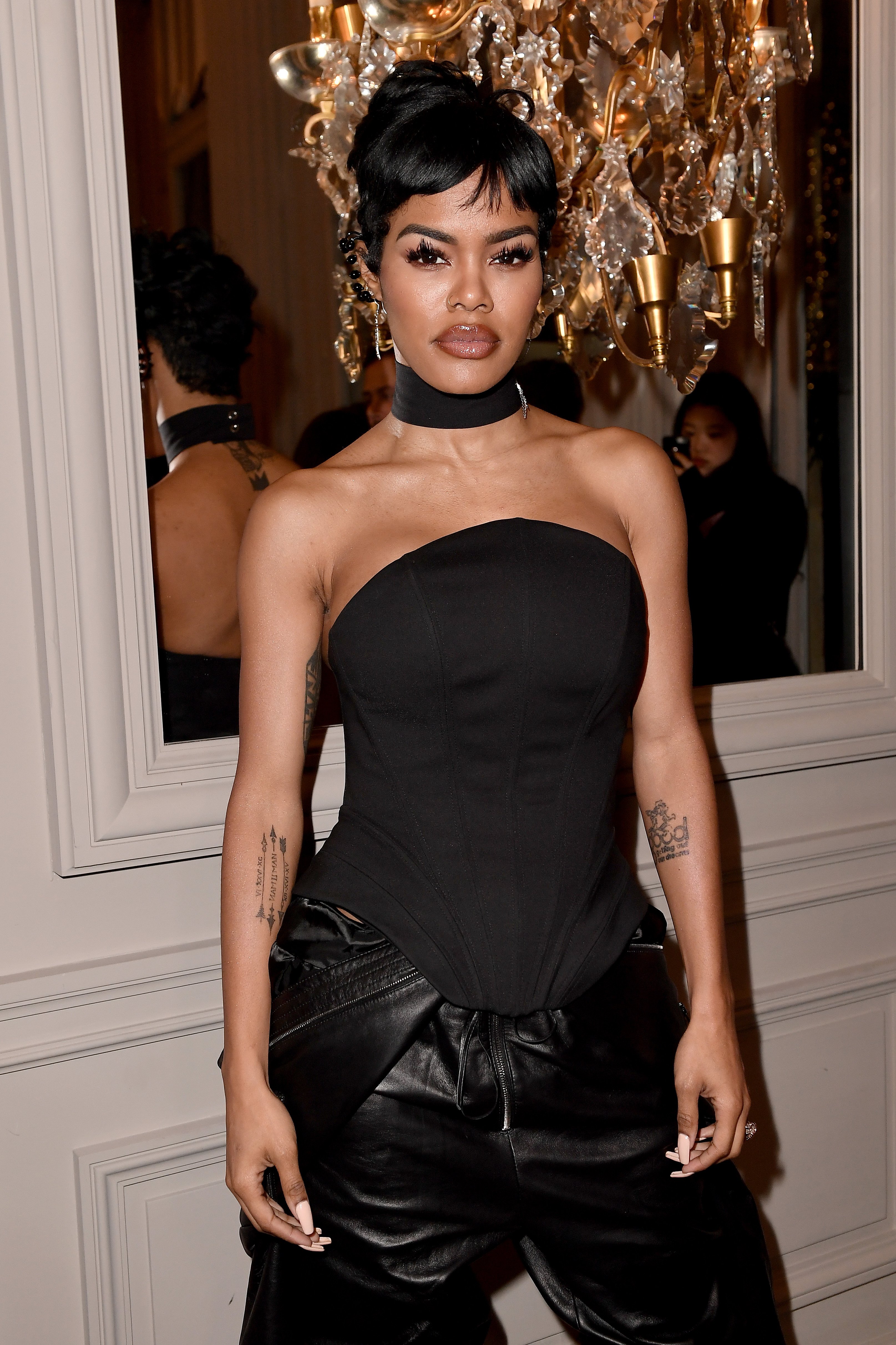Teyana Taylor pictured at the Monot show during Paris Fashion Week on February 29, 2020 in Paris, France. | Source: Getty Images
