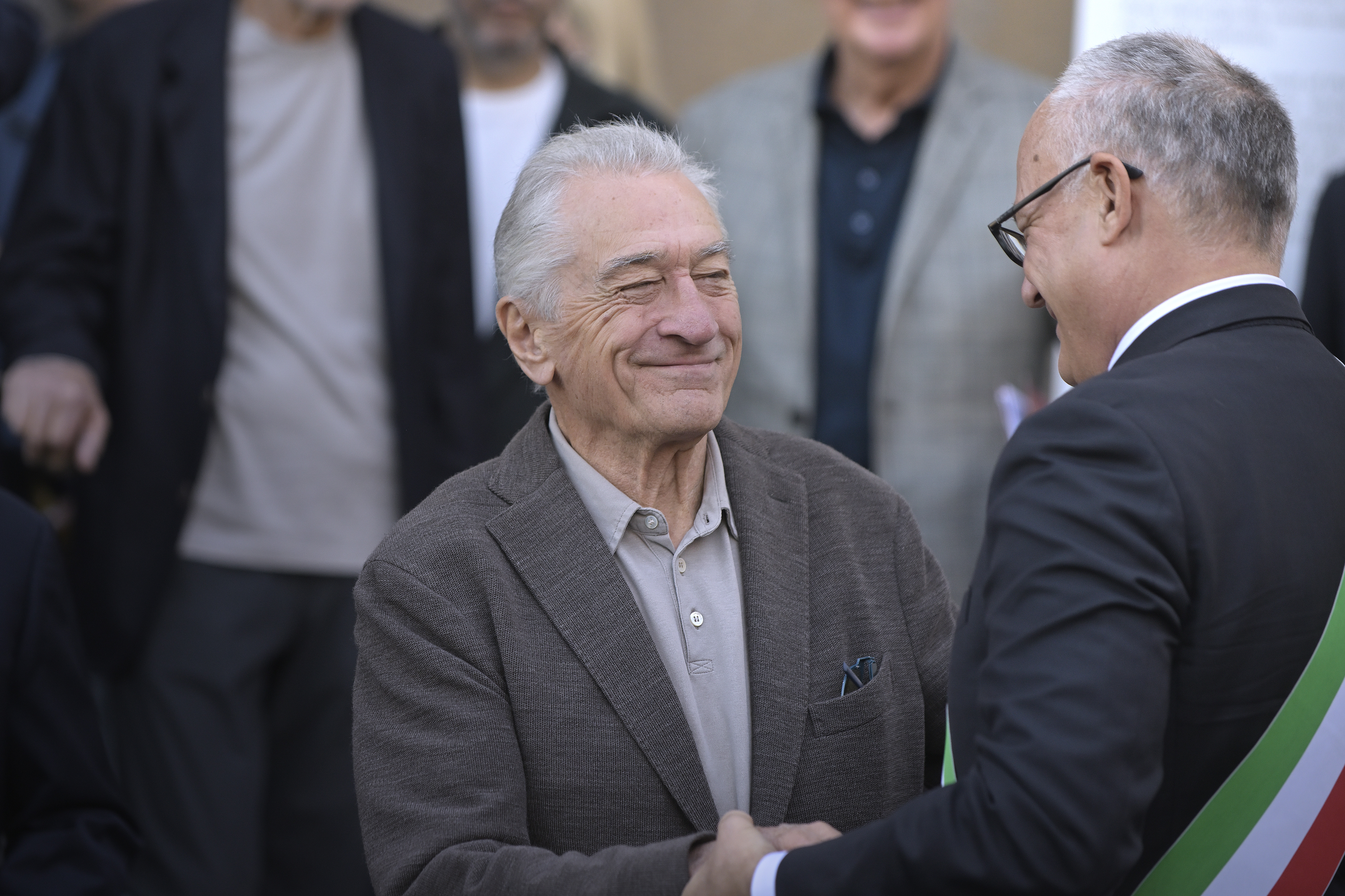 Robert De Niro and Roberto Gualtieri at the Campidoglio in Rome, Italy, on November 6, 2025. | Source: Getty Images