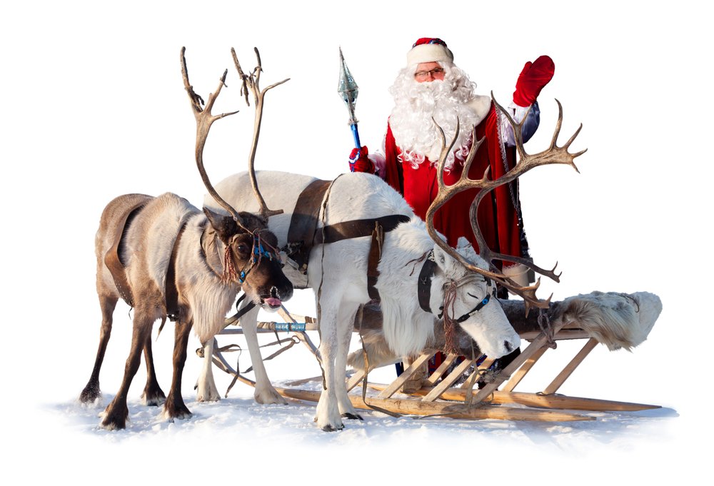 Santa Claus con renos. | Foto: Shutterstock