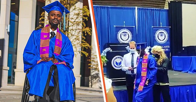 Corey Borner pictured walking across the stage at his graduation ceremony. | Photo: instagram.com/coreyborner24