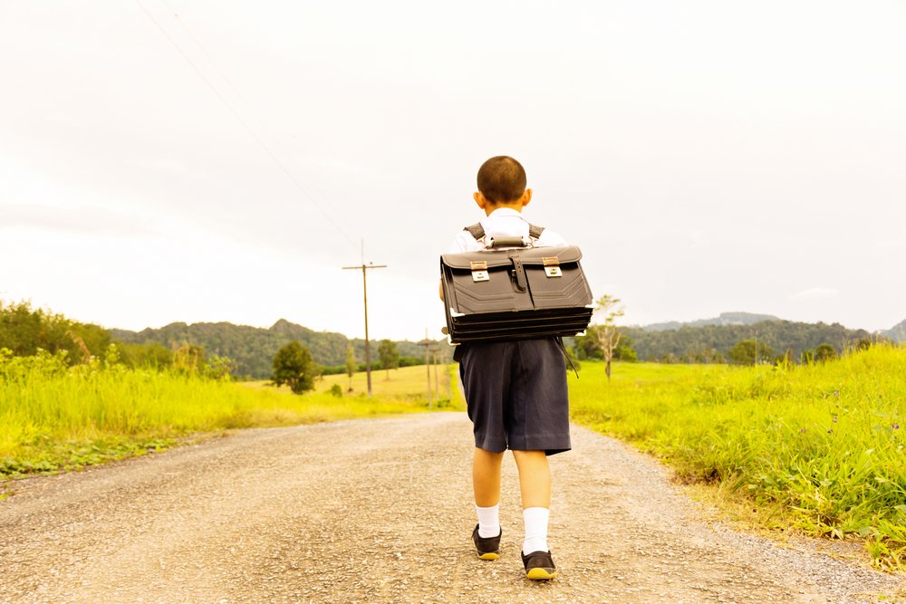 Joven estudiante rural caminando y viendo el campo. | Foto: Shutterstock