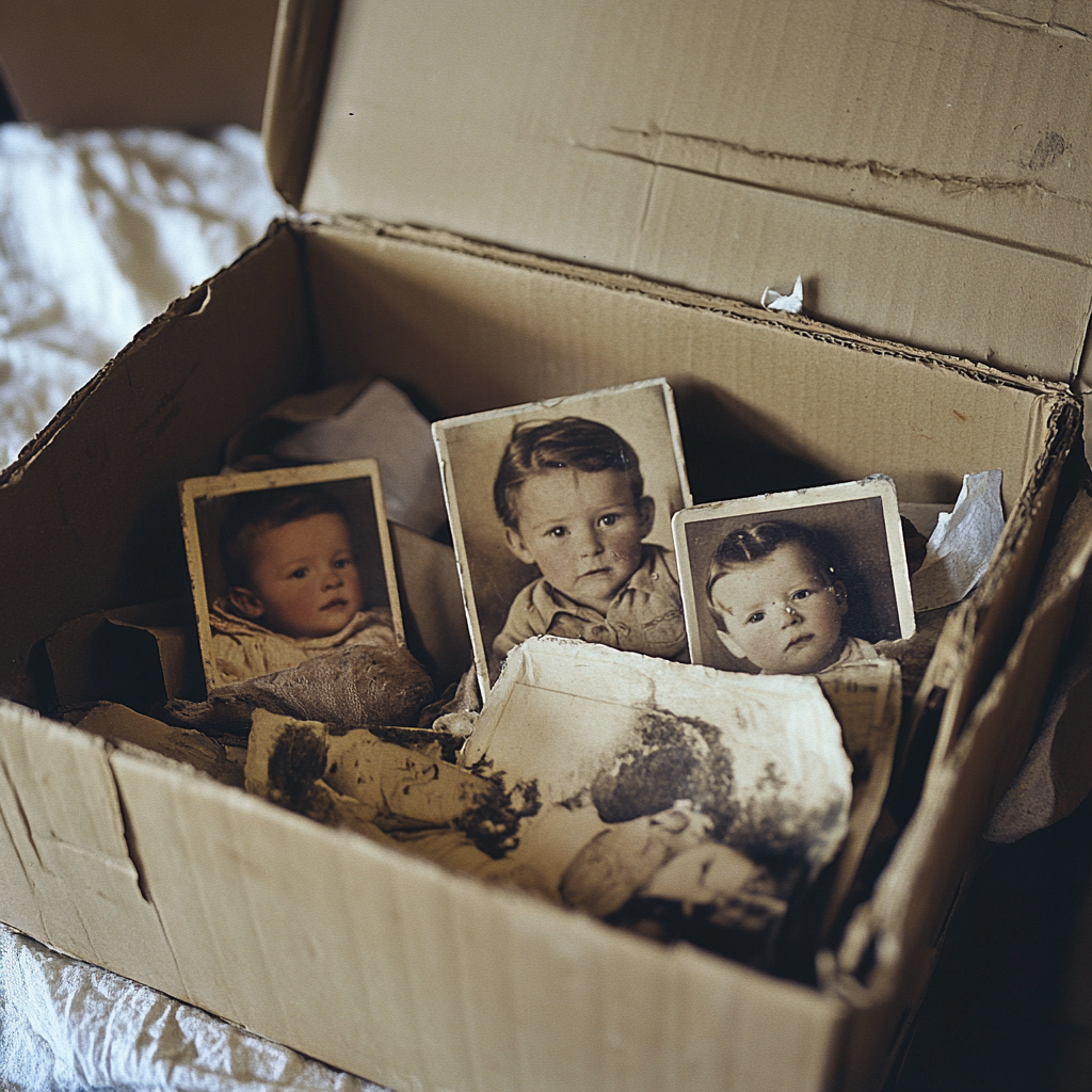 Old photos in a cardboard box | Source: Midjourney