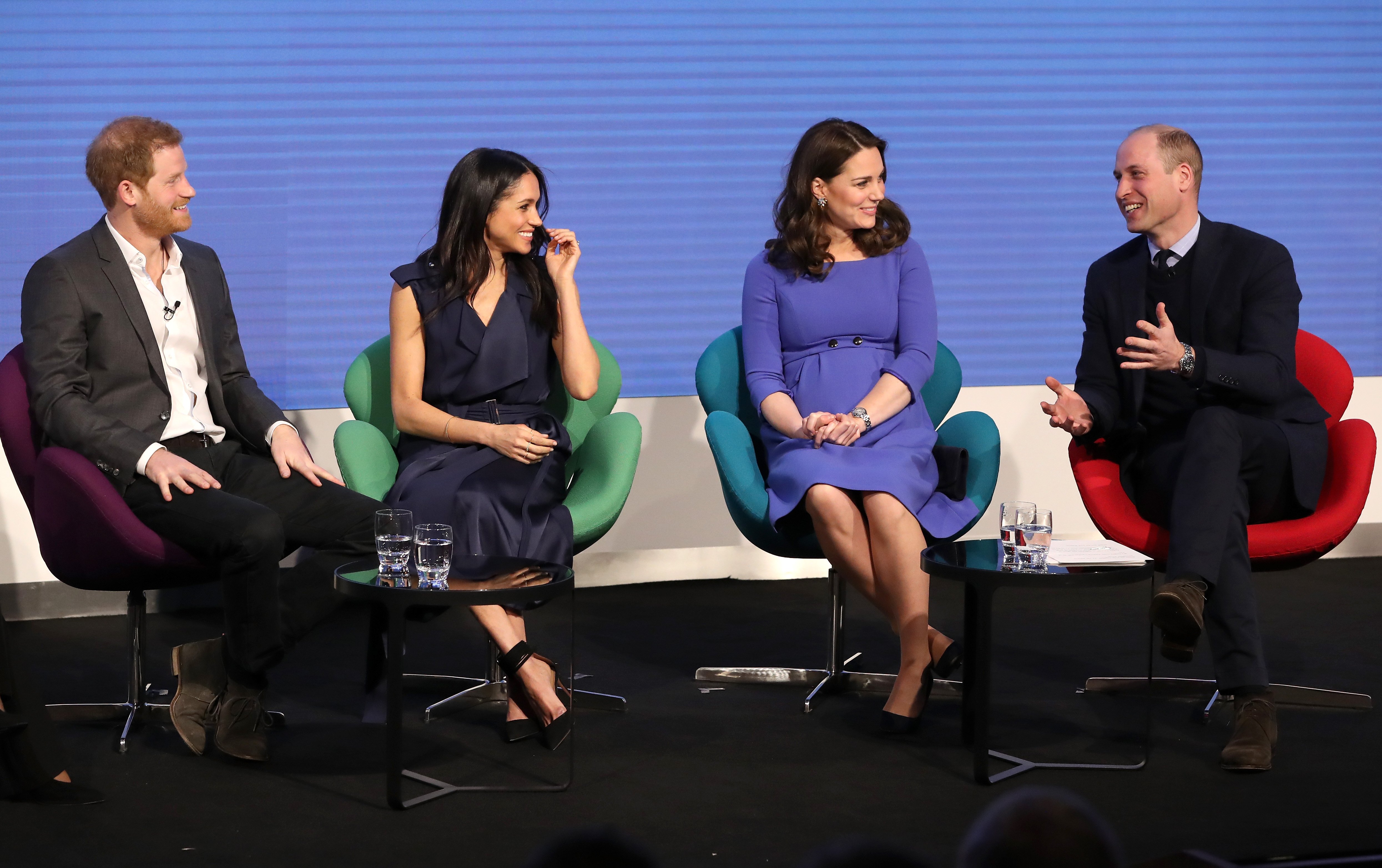 Prinz Harry, Meghan Markle, Catherine und Prinz William besuchen das erste jährliche Royal Foundation Forum am 28. Februar 2018 in London | Quelle: Getty Images