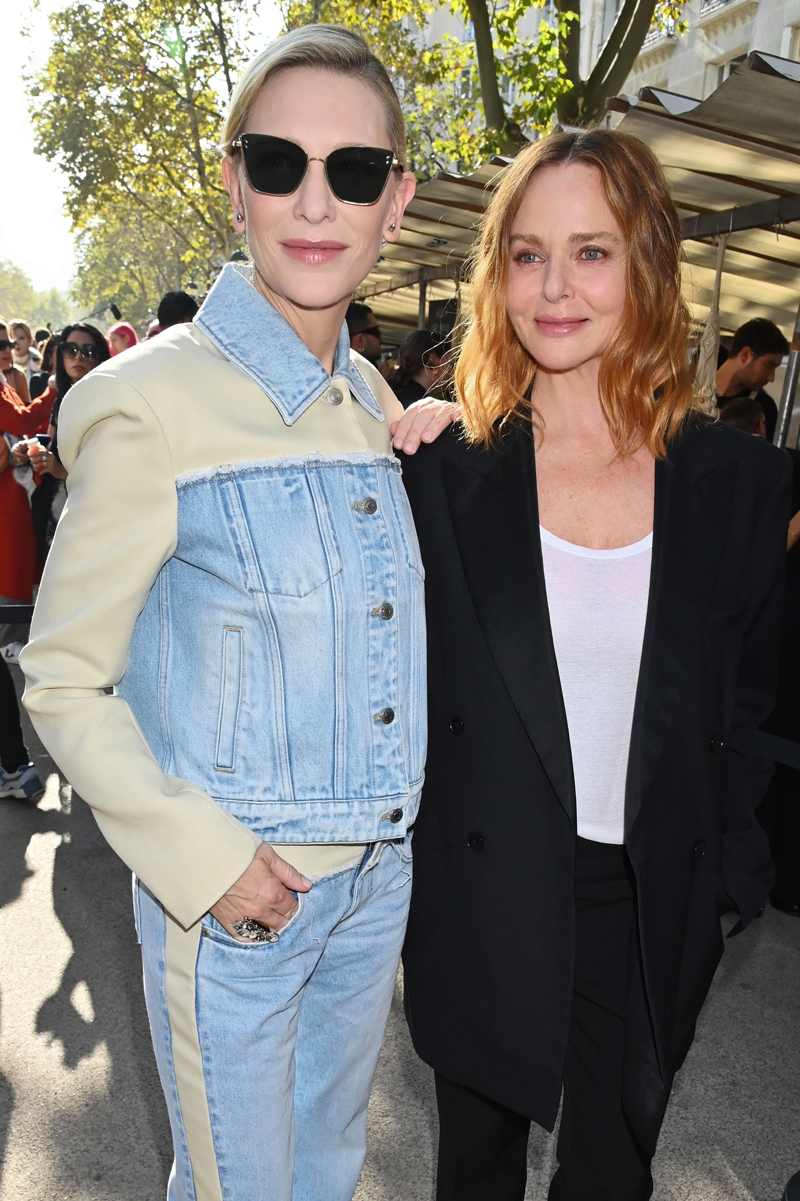 Cate Blanchett and Stella McCartney at the Stella McCartney show during Paris Fashion Week in Paris, France on October 2, 2023 | Source: Getty Images